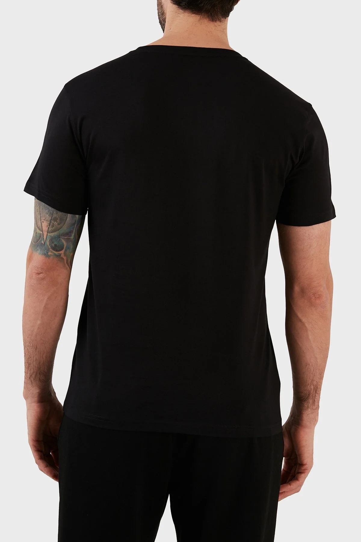 Emporio Armani Pamuklu Regular Fit Bisiklet Yaka Erkek T Shirt 211818 3R468 22621 SİYAH - 6
