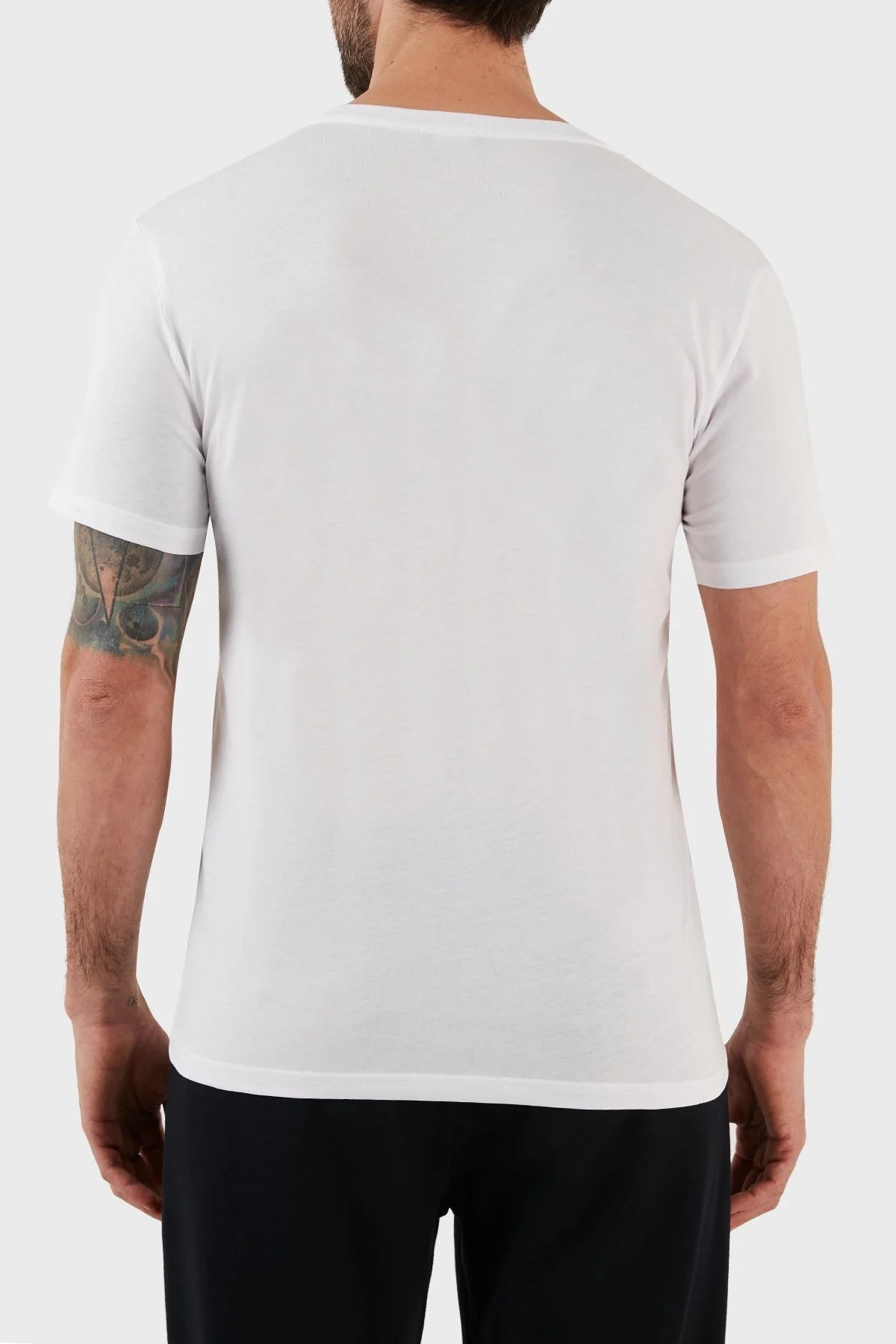 Emporio Armani Pamuklu Regular Fit Bisiklet Yaka Erkek T Shirt 211818 3R483 00010 BEYAZ - 5