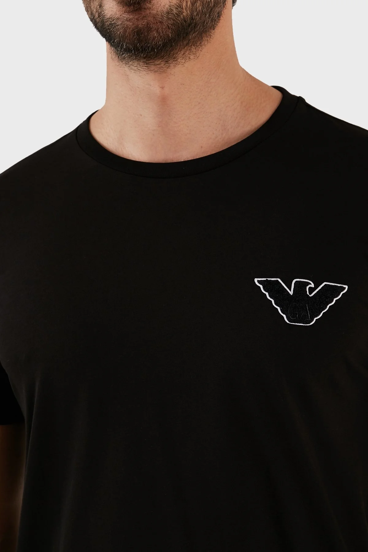 Emporio Armani Pamuklu Regular Fit Bisiklet Yaka Erkek T Shirt 211818 3R483 00020 SİYAH - 5