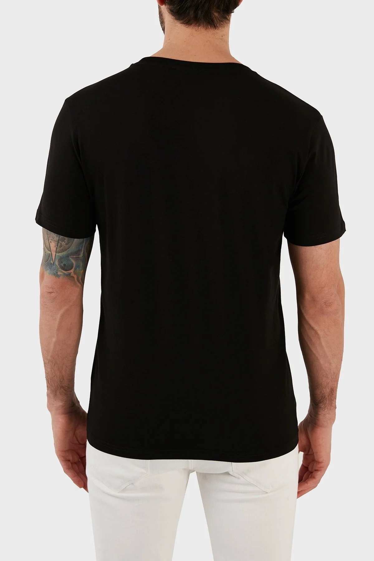 Emporio Armani Pamuklu Regular Fit Bisiklet Yaka Erkek T Shirt 211818 3R483 00020 SİYAH - 6