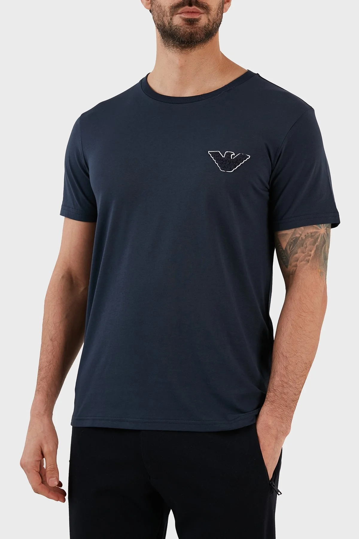 Emporio Armani Pamuklu Regular Fit Bisiklet Yaka Erkek T Shirt 211818 3R483 06935 LACİVERT - 2