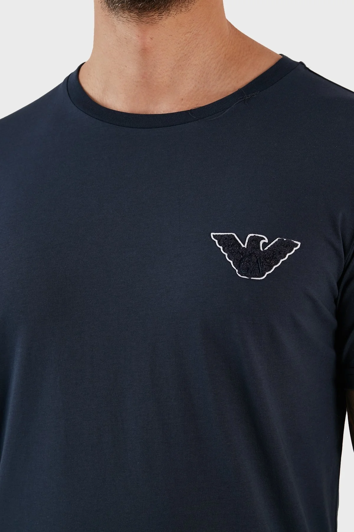 Emporio Armani Pamuklu Regular Fit Bisiklet Yaka Erkek T Shirt 211818 3R483 06935 LACİVERT - 4