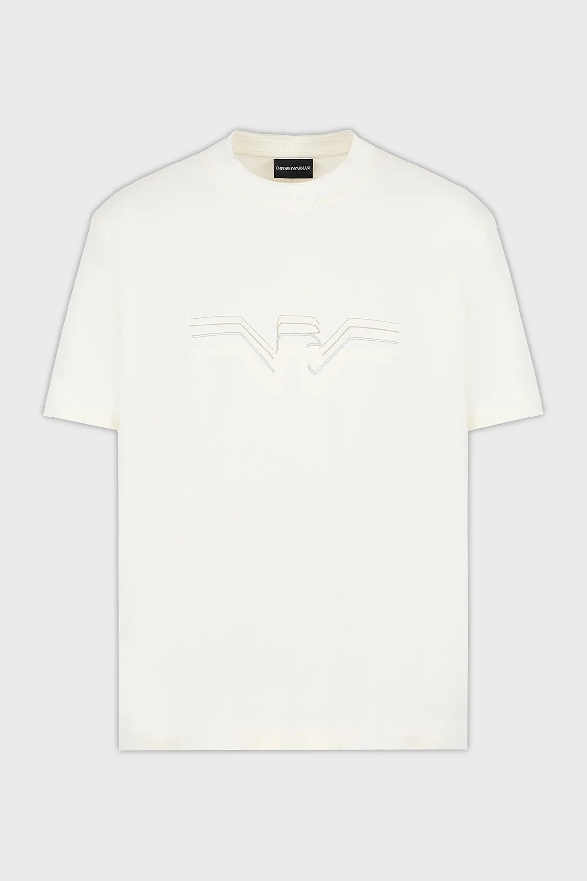 Emporio Armani Pamuklu Regular Fit Bisiklet Yaka Erkek T Shirt 3D1T89 1JWZZ 0128 EKRU - 4