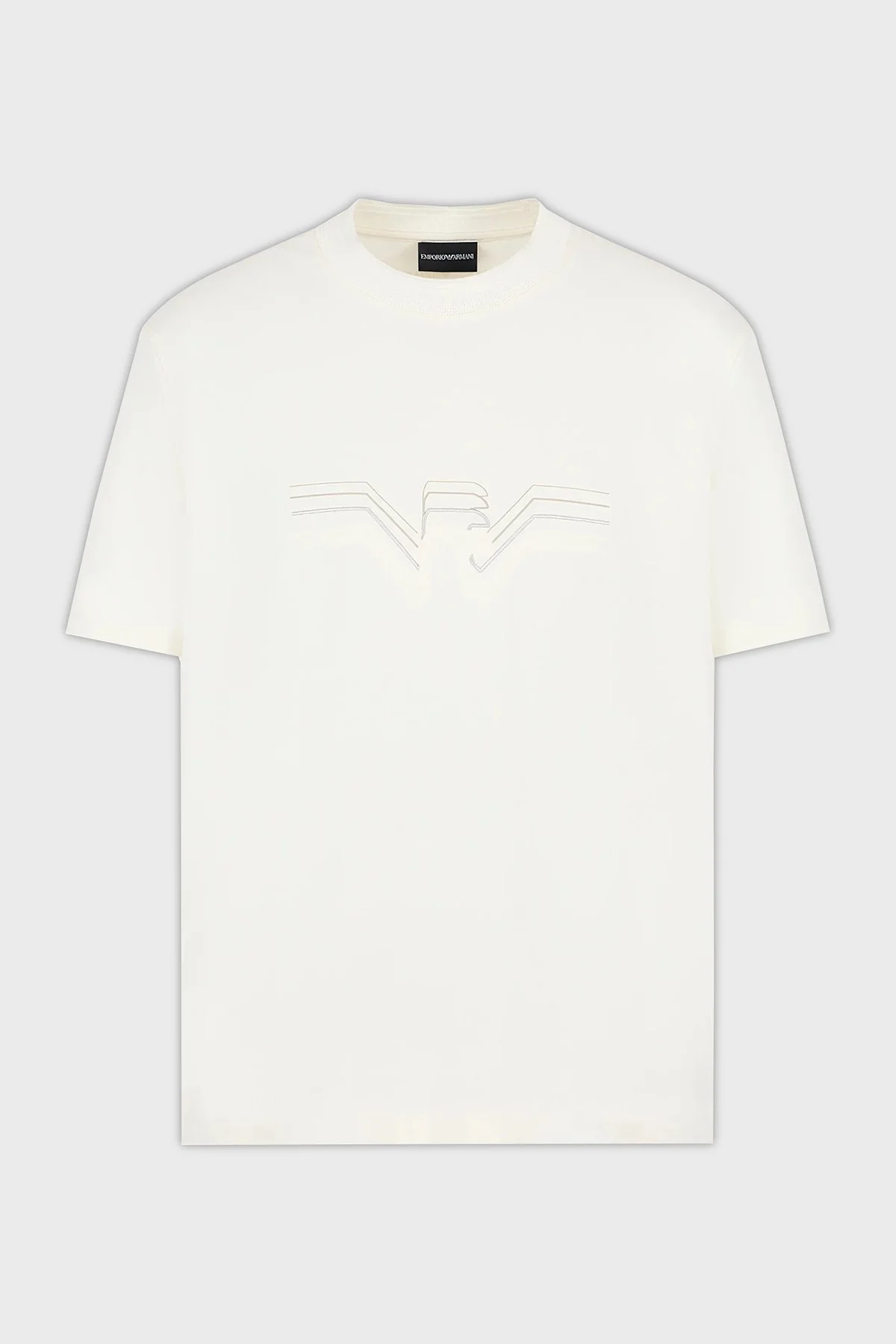 Emporio Armani Pamuklu Regular Fit Bisiklet Yaka Erkek T Shirt 3D1T89 1JWZZ 0128 EKRU - 4