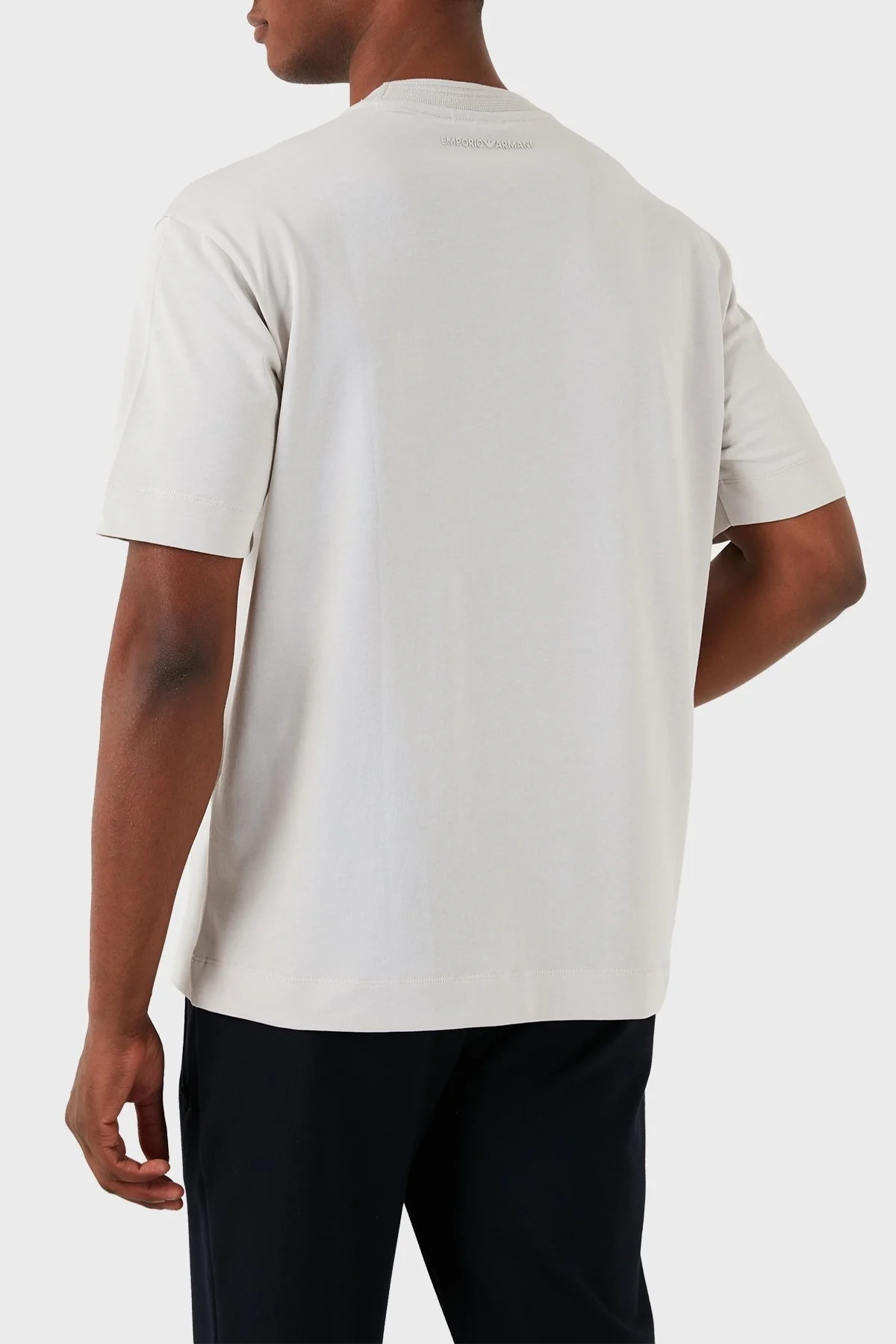 Emporio Armani Pamuklu Regular Fit Bisiklet Yaka Erkek T Shirt 3D1T89 1JWZZ 0646 GRİ - 3