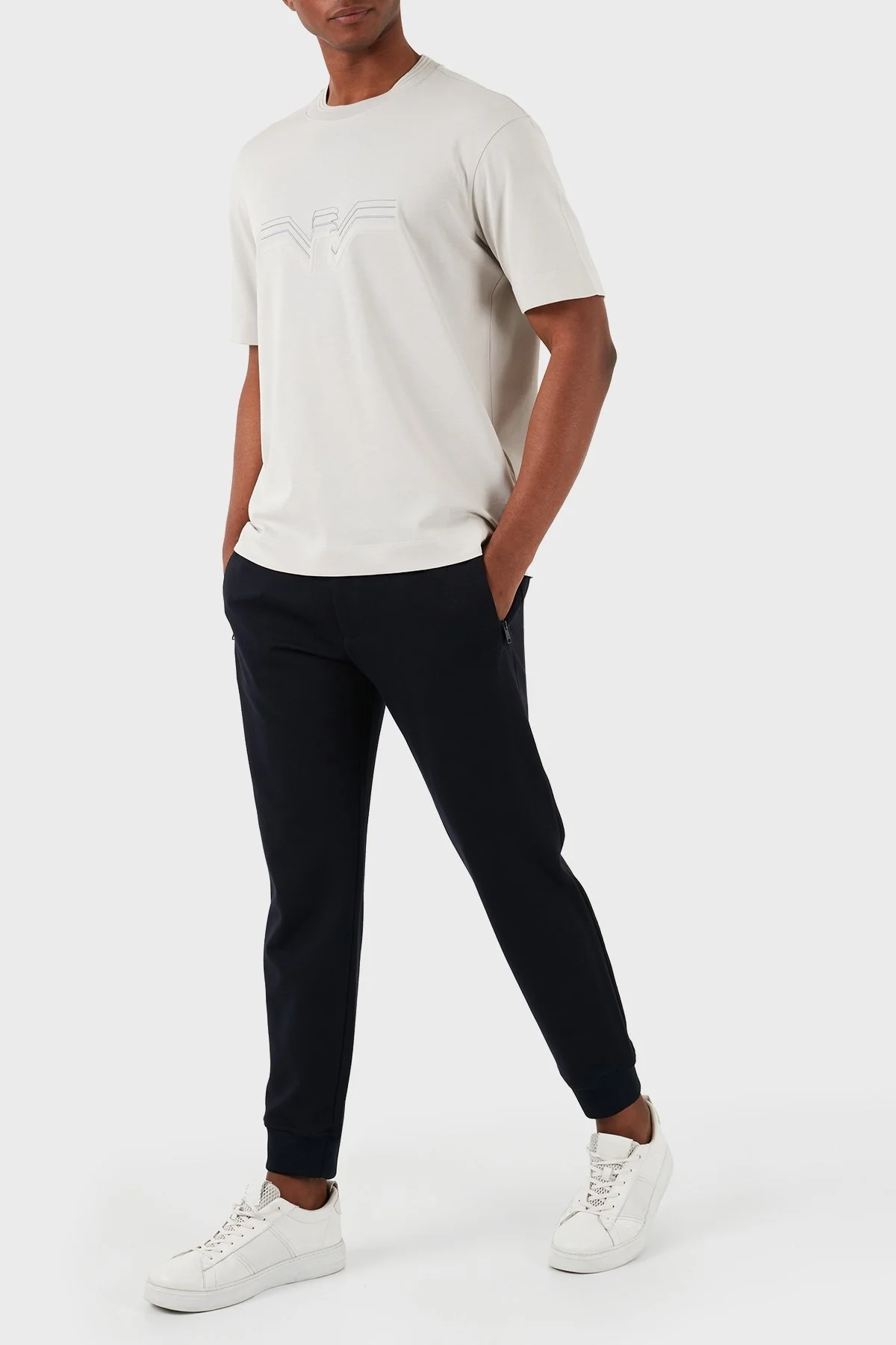 Emporio Armani Pamuklu Regular Fit Bisiklet Yaka Erkek T Shirt 3D1T89 1JWZZ 0646 GRİ - 4