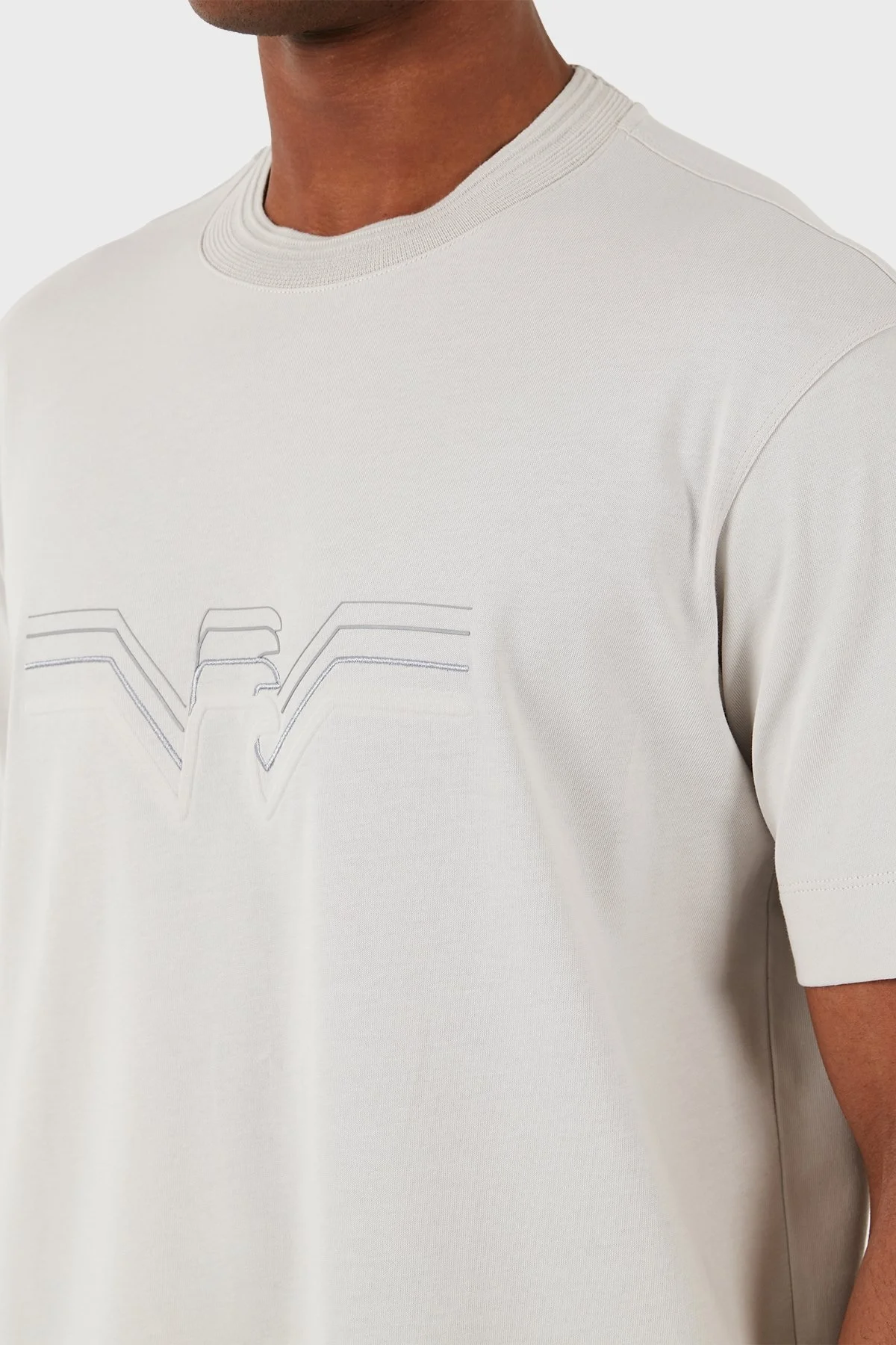 Emporio Armani Pamuklu Regular Fit Bisiklet Yaka Erkek T Shirt 3D1T89 1JWZZ 0646 GRİ - 6