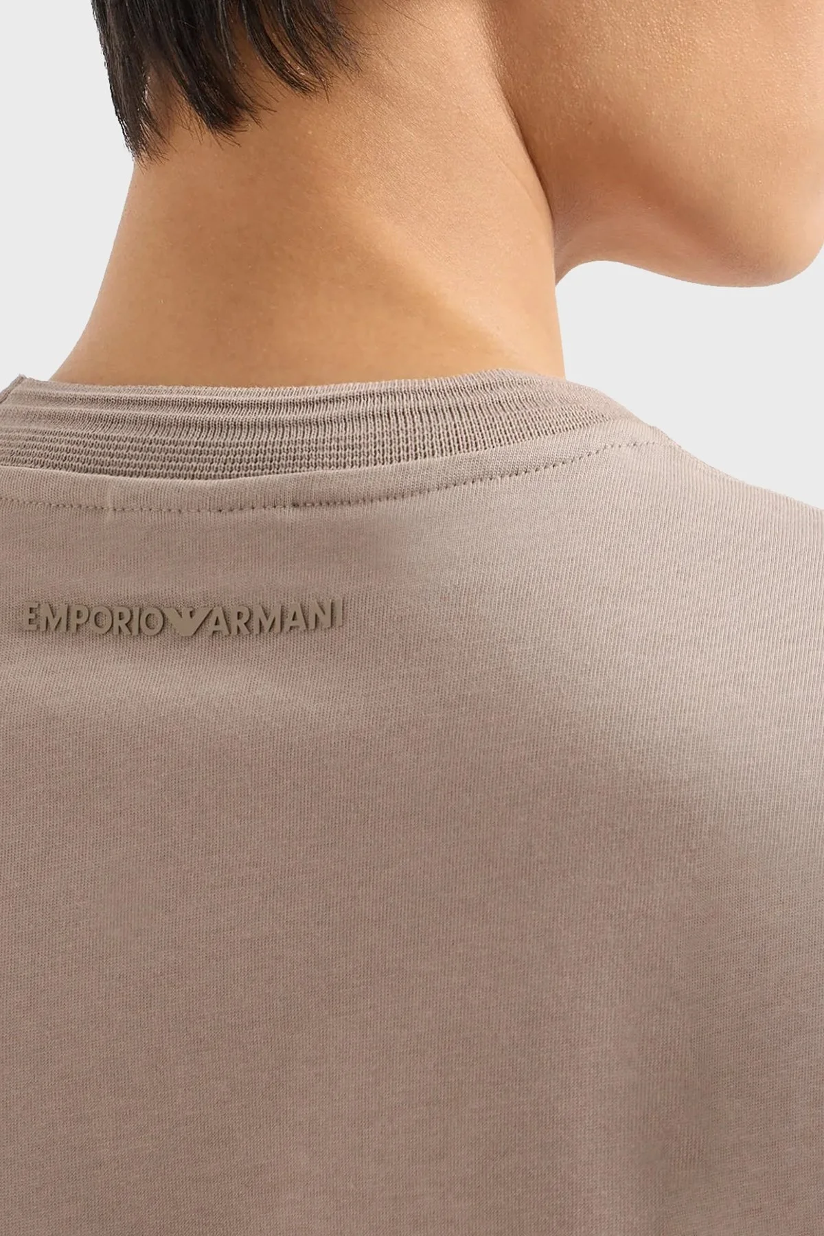 Emporio Armani Pamuklu Regular Fit Bisiklet Yaka Erkek T Shirt 3D1T89 1JWZZ 0650 BEJ - 6