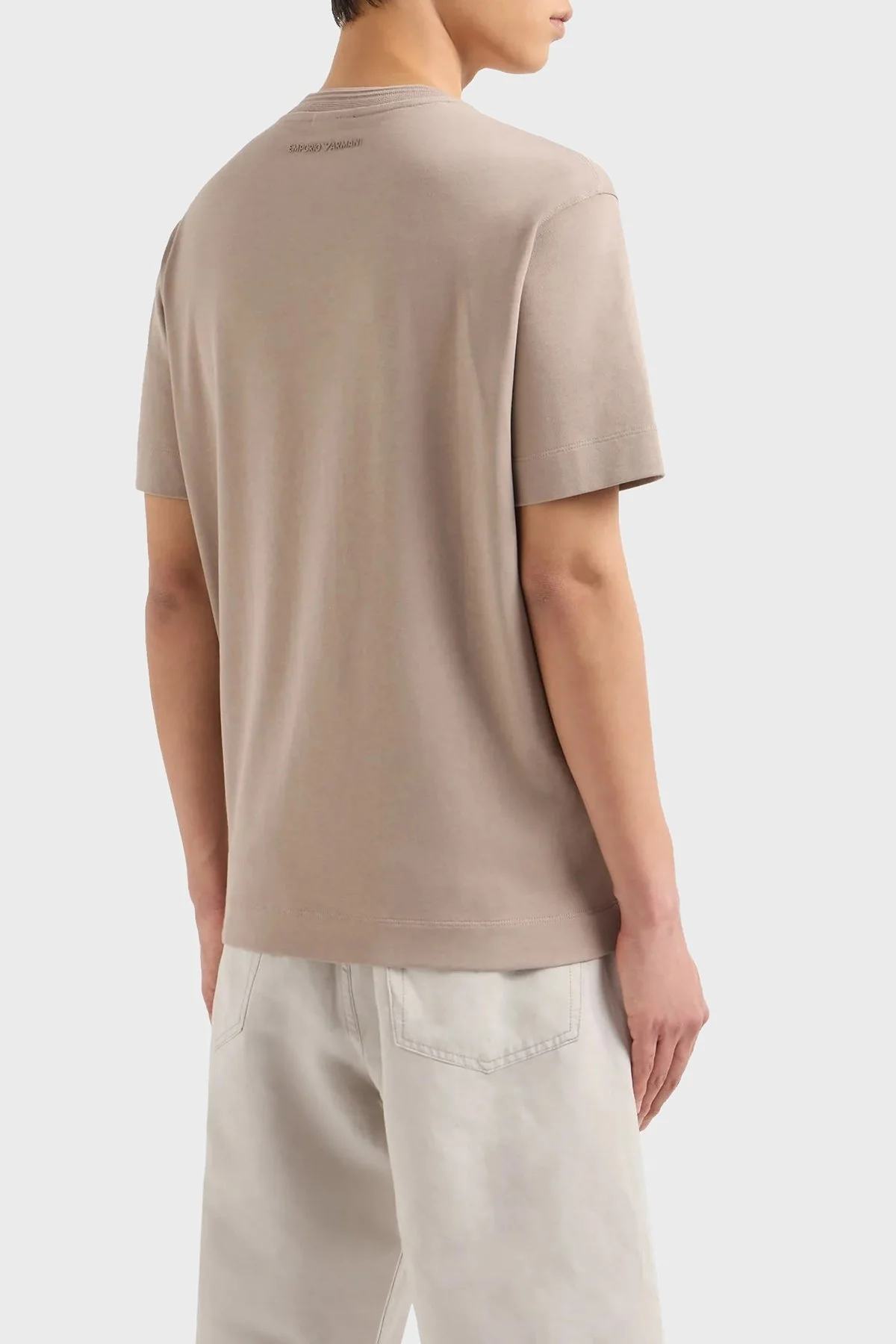 Emporio Armani Pamuklu Regular Fit Bisiklet Yaka Erkek T Shirt 3D1T89 1JWZZ 0650 BEJ - 7