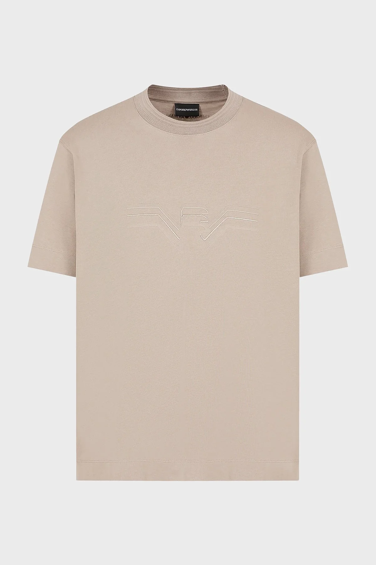 Emporio Armani Pamuklu Regular Fit Bisiklet Yaka Erkek T Shirt 3D1T89 1JWZZ 0650 BEJ - 4