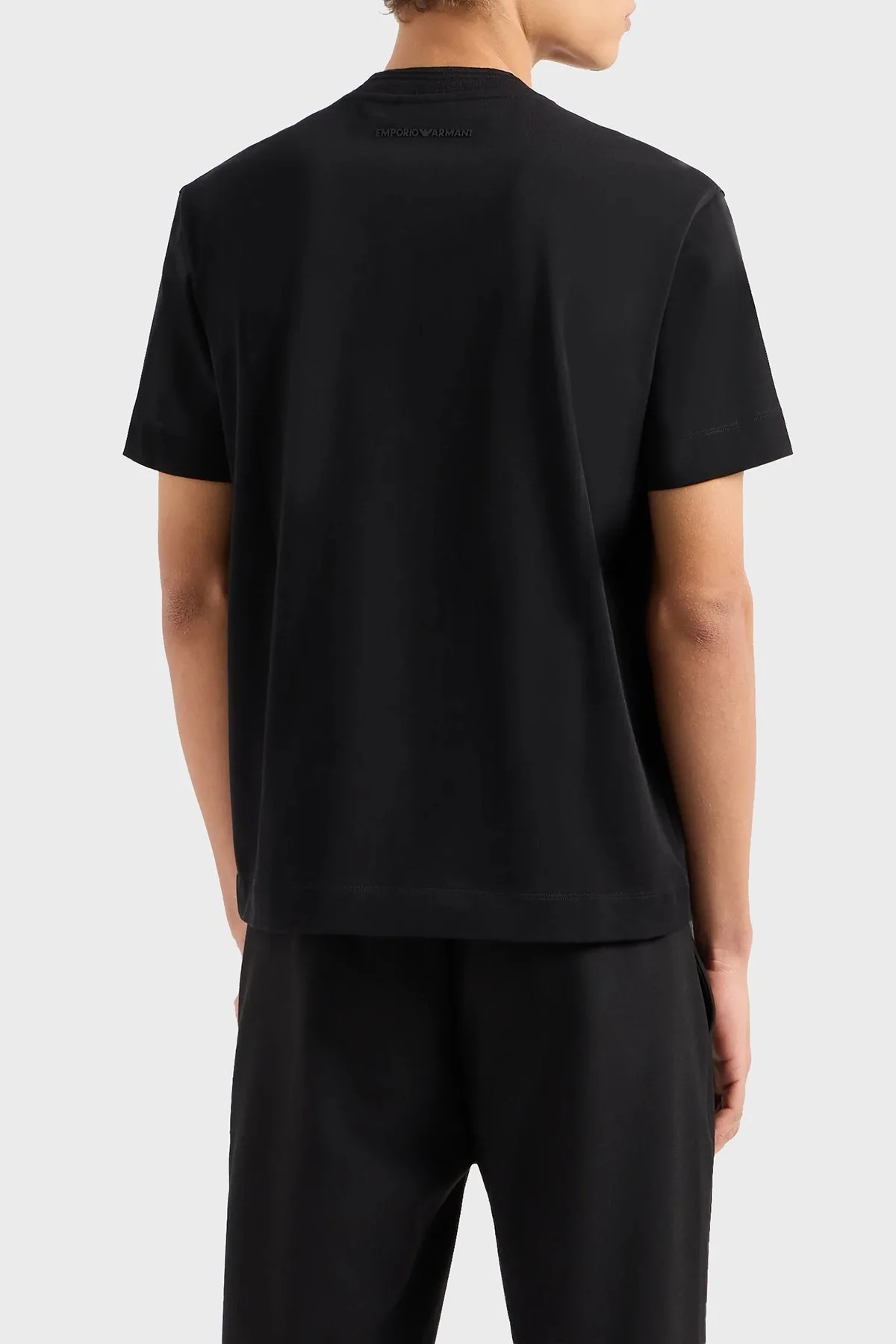 Emporio Armani Pamuklu Regular Fit Bisiklet Yaka Erkek T Shirt 3D1T89 1JWZZ 0999 SİYAH - 3