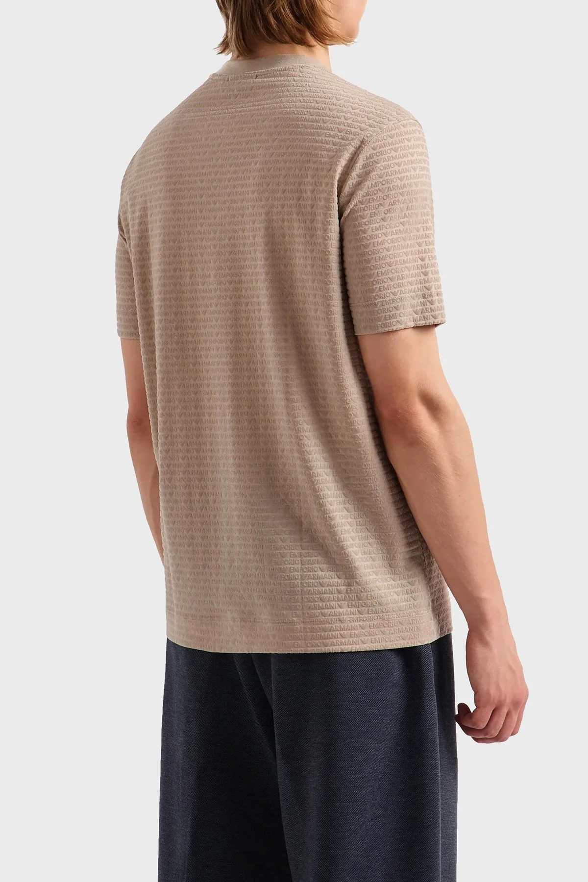 Emporio Armani Pamuklu Regular Fit Bisiklet Yaka Erkek T Shirt 3D1T91 1JUVZ 01M5 BEJ - 7