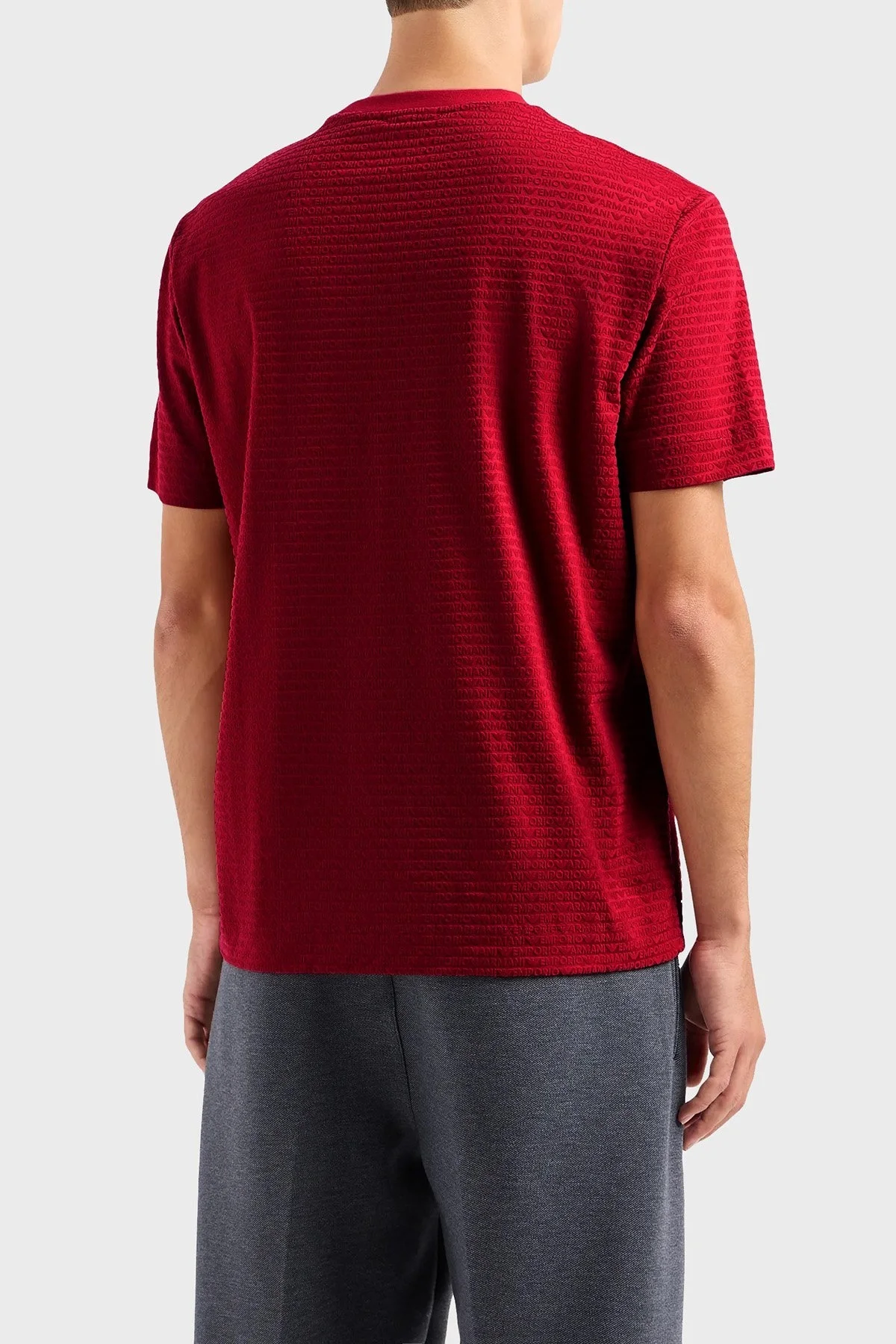 Emporio Armani Pamuklu Regular Fit Bisiklet Yaka Erkek T Shirt 3D1T91 1JUVZ 03B7 KIRMIZI - 8