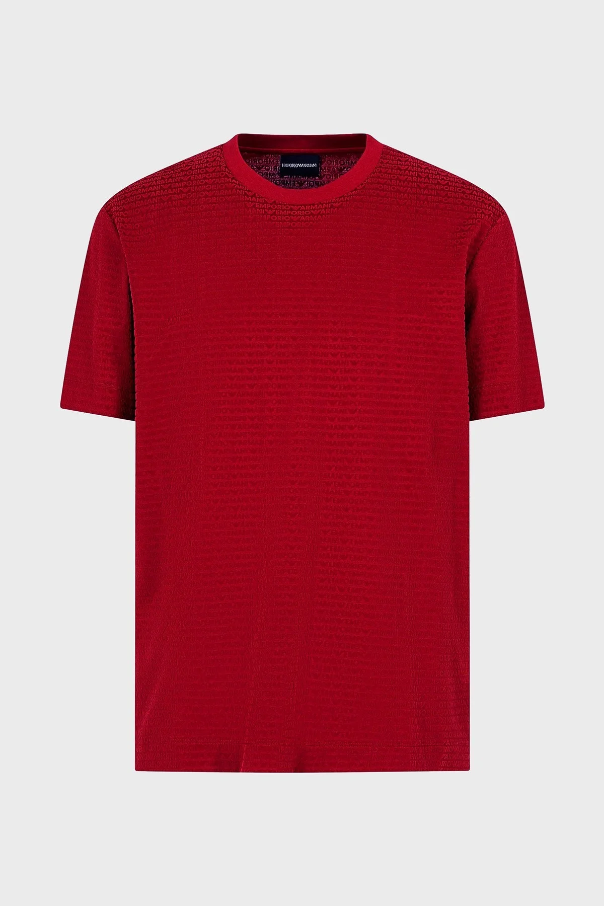 Emporio Armani Pamuklu Regular Fit Bisiklet Yaka Erkek T Shirt 3D1T91 1JUVZ 03B7 KIRMIZI - 10