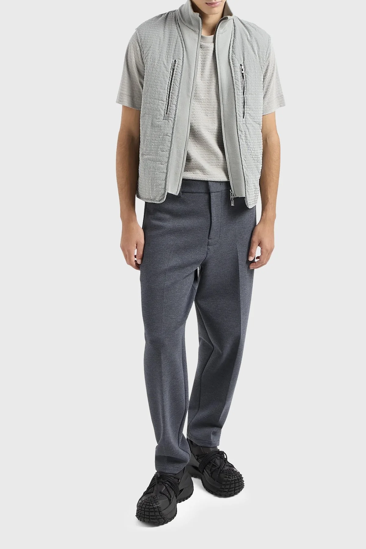 Emporio Armani Pamuklu Regular Fit Bisiklet Yaka Erkek T Shirt 3D1T91 1JUVZ 06G1 GRİ - 3