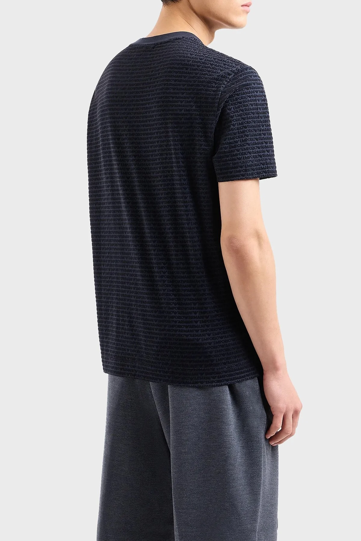 Emporio Armani Pamuklu Regular Fit Bisiklet Yaka Erkek T Shirt 3D1T91 1JUVZ 0920 LACİVERT - 2
