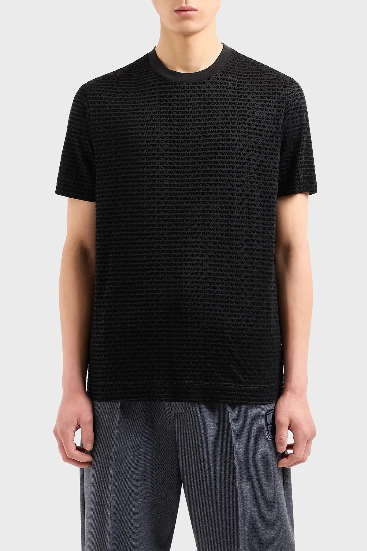 Emporio Armani Pamuklu Regular Fit Bisiklet Yaka Erkek T Shirt 3D1T91 1JUVZ 0999 SİYAH - 1