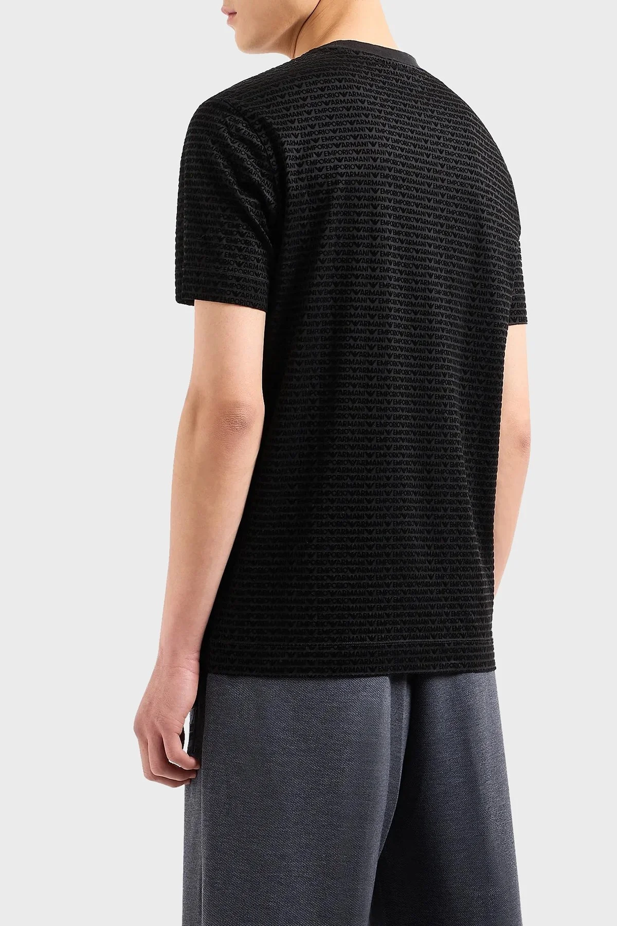 Emporio Armani Pamuklu Regular Fit Bisiklet Yaka Erkek T Shirt 3D1T91 1JUVZ 0999 SİYAH - 2