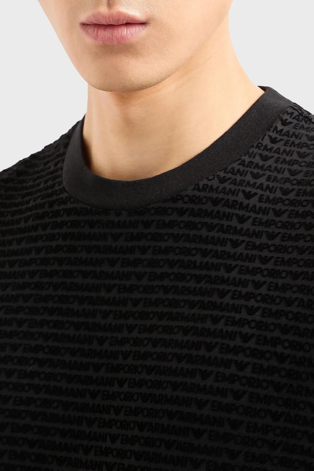 Emporio Armani Pamuklu Regular Fit Bisiklet Yaka Erkek T Shirt 3D1T91 1JUVZ 0999 SİYAH - 3