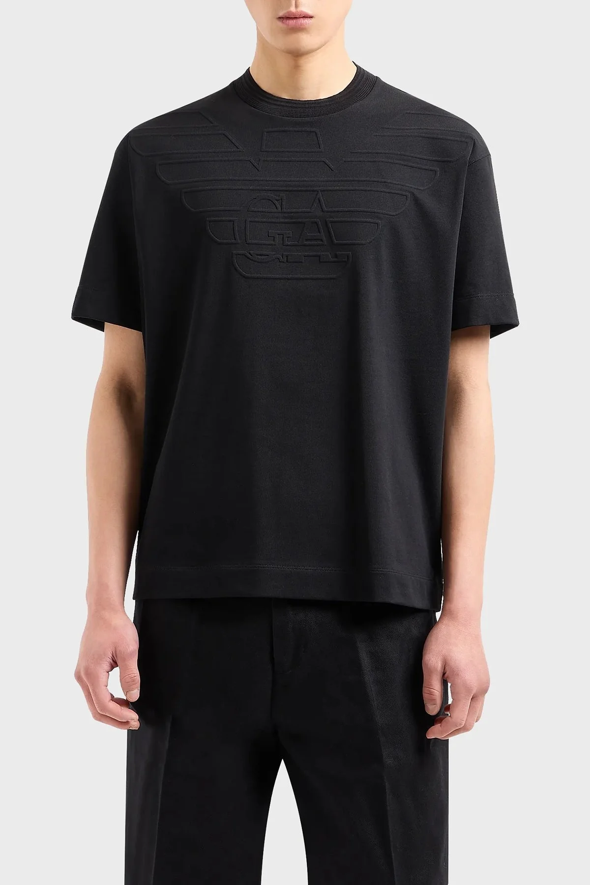 Emporio Armani Pamuklu Regular Fit Bisiklet Yaka Erkek T Shirt 3D1T94 1JWZZ 0030 SİYAH - 1