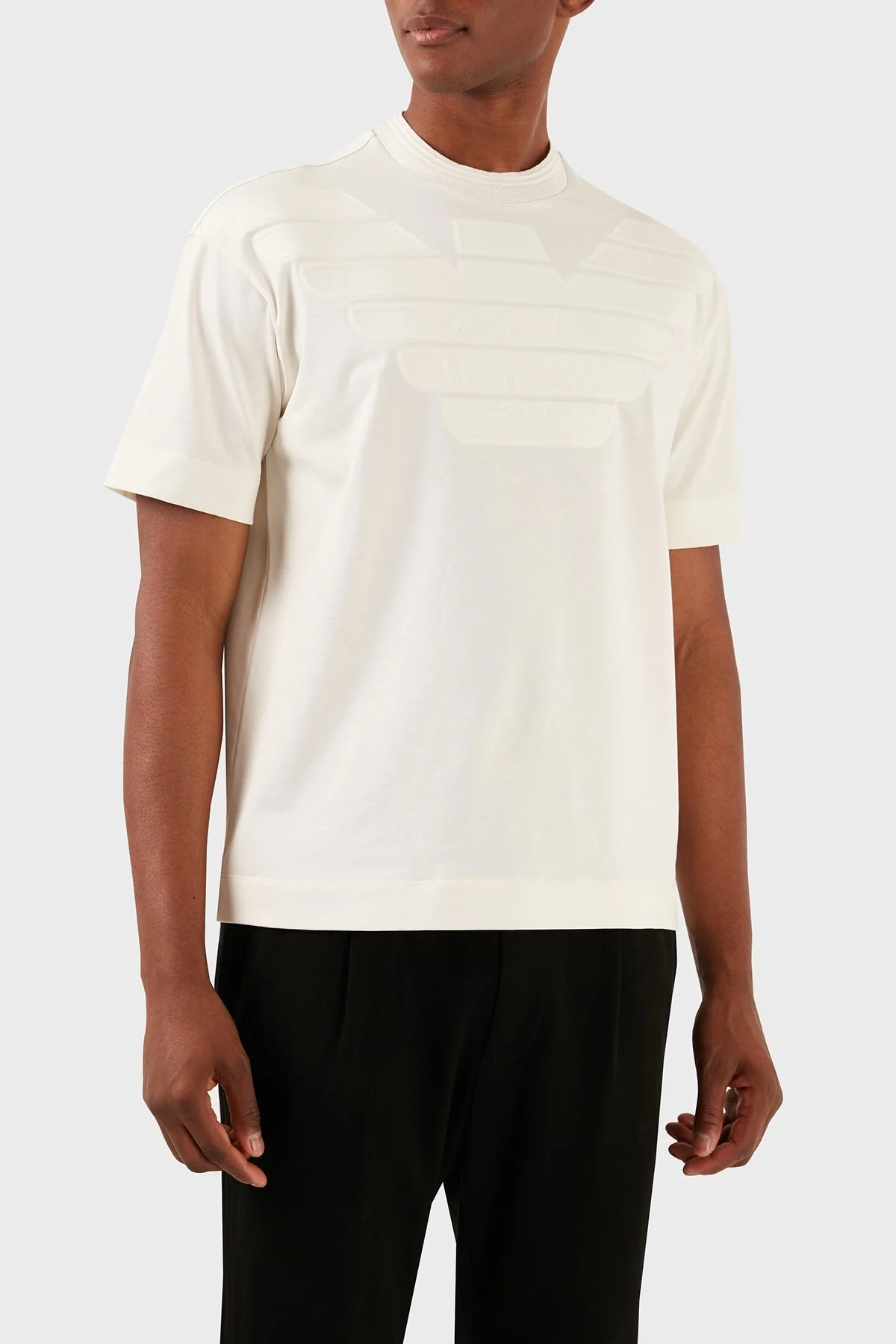 Emporio Armani Pamuklu Regular Fit Bisiklet Yaka Erkek T Shirt 3D1T94 1JWZZ 0154 BEYAZ - 1