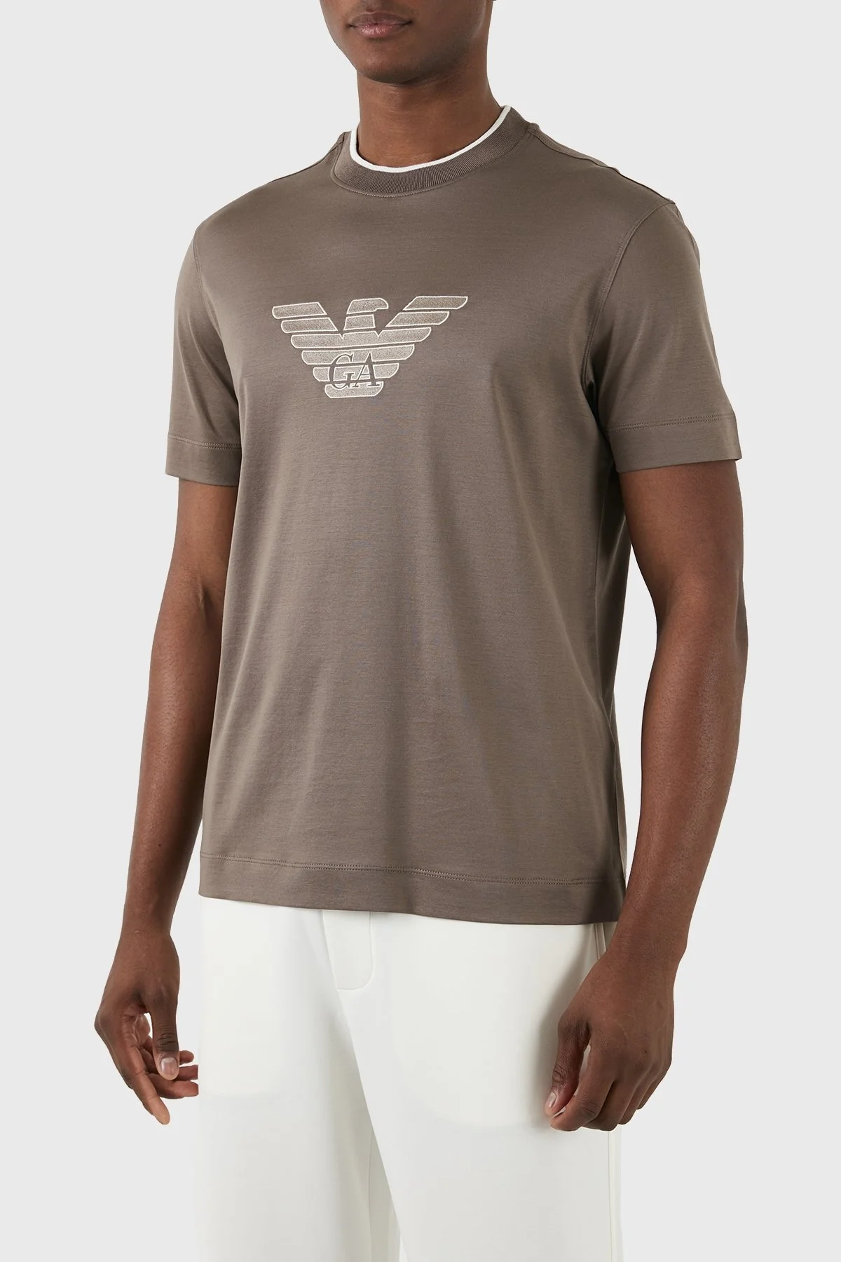 Emporio Armani Pamuklu Regular Fit Bisiklet Yaka Erkek T Shirt 3D1TD4 1JUVZ 04B6 KAHVE - 7