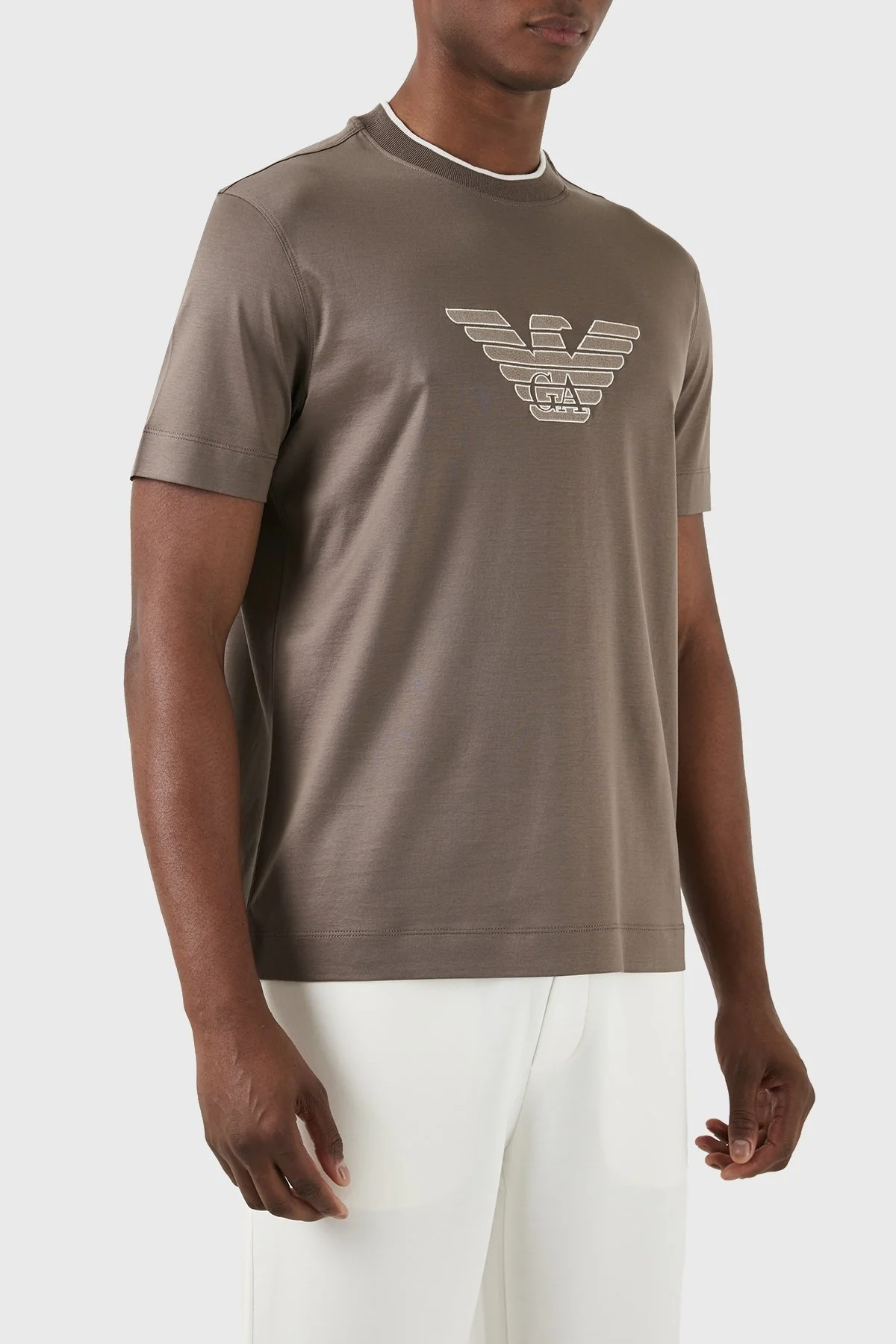 Emporio Armani Pamuklu Regular Fit Bisiklet Yaka Erkek T Shirt 3D1TD4 1JUVZ 04B6 KAHVE - 10