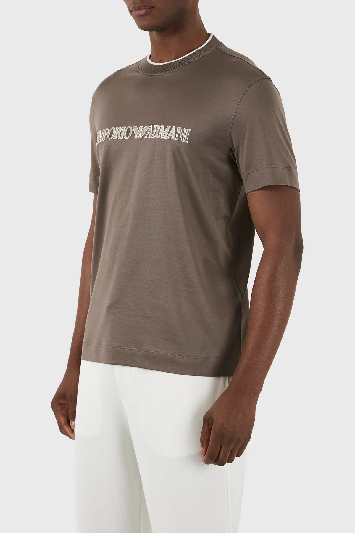 Emporio Armani Pamuklu Regular Fit Bisiklet Yaka Erkek T Shirt 3D1TD4 1JUVZ 04B7 KAHVE - 8