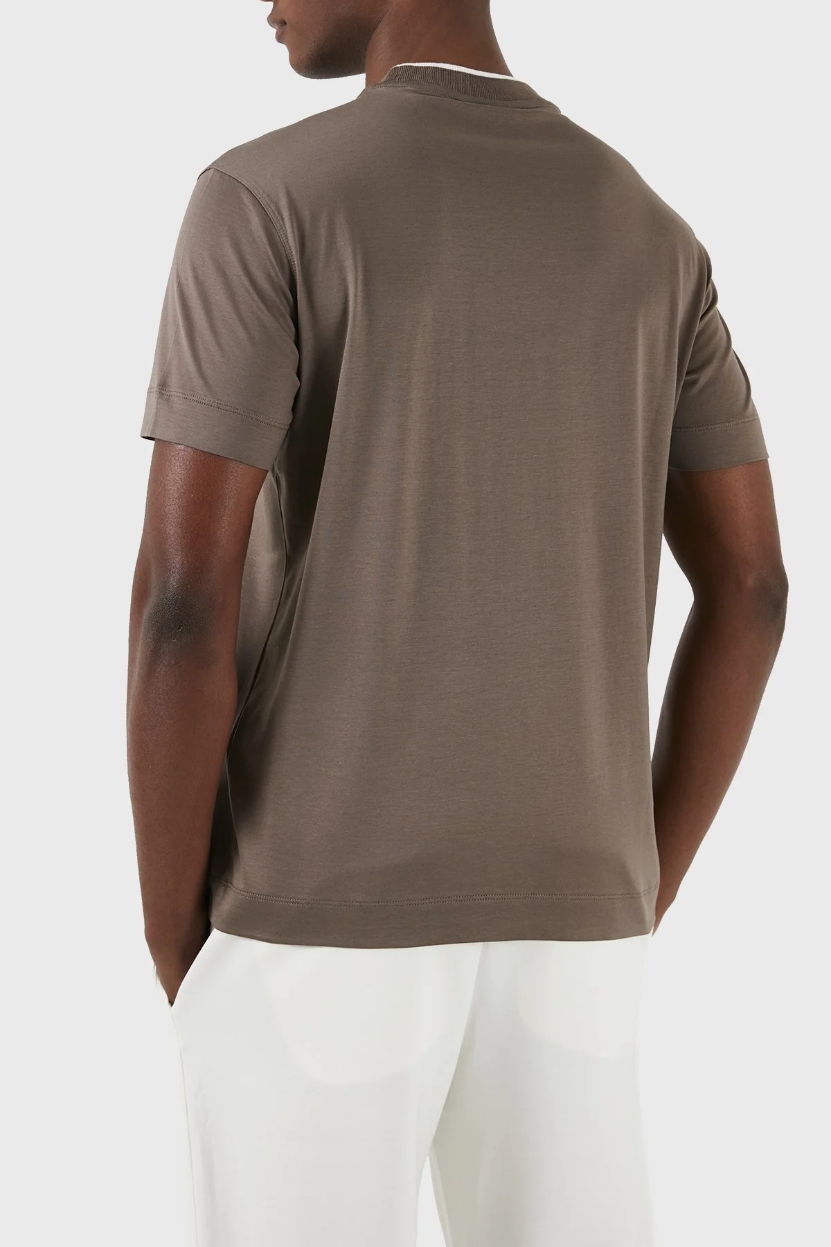 Emporio Armani Pamuklu Regular Fit Bisiklet Yaka Erkek T Shirt 3D1TD4 1JUVZ 04B7 KAHVE - 9