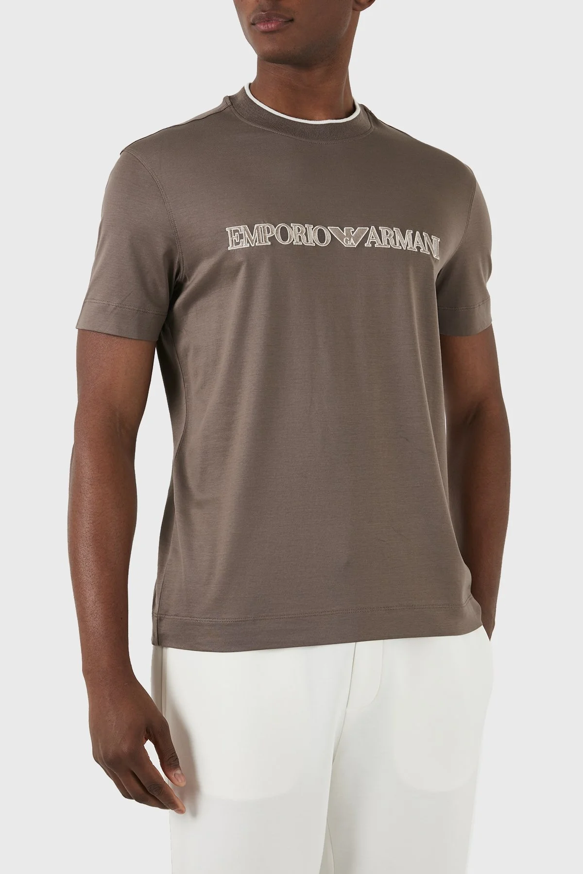 Emporio Armani Pamuklu Regular Fit Bisiklet Yaka Erkek T Shirt 3D1TD4 1JUVZ 04B7 KAHVE - 10
