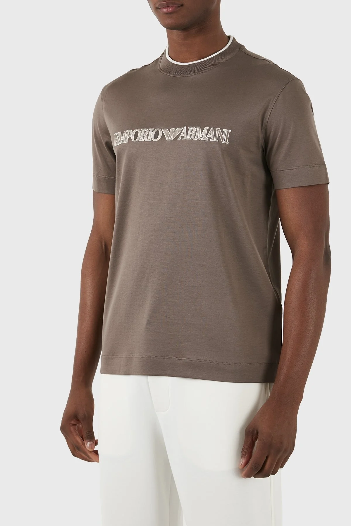 Emporio Armani Pamuklu Regular Fit Bisiklet Yaka Erkek T Shirt 3D1TD4 1JUVZ 04B7 KAHVE - 11