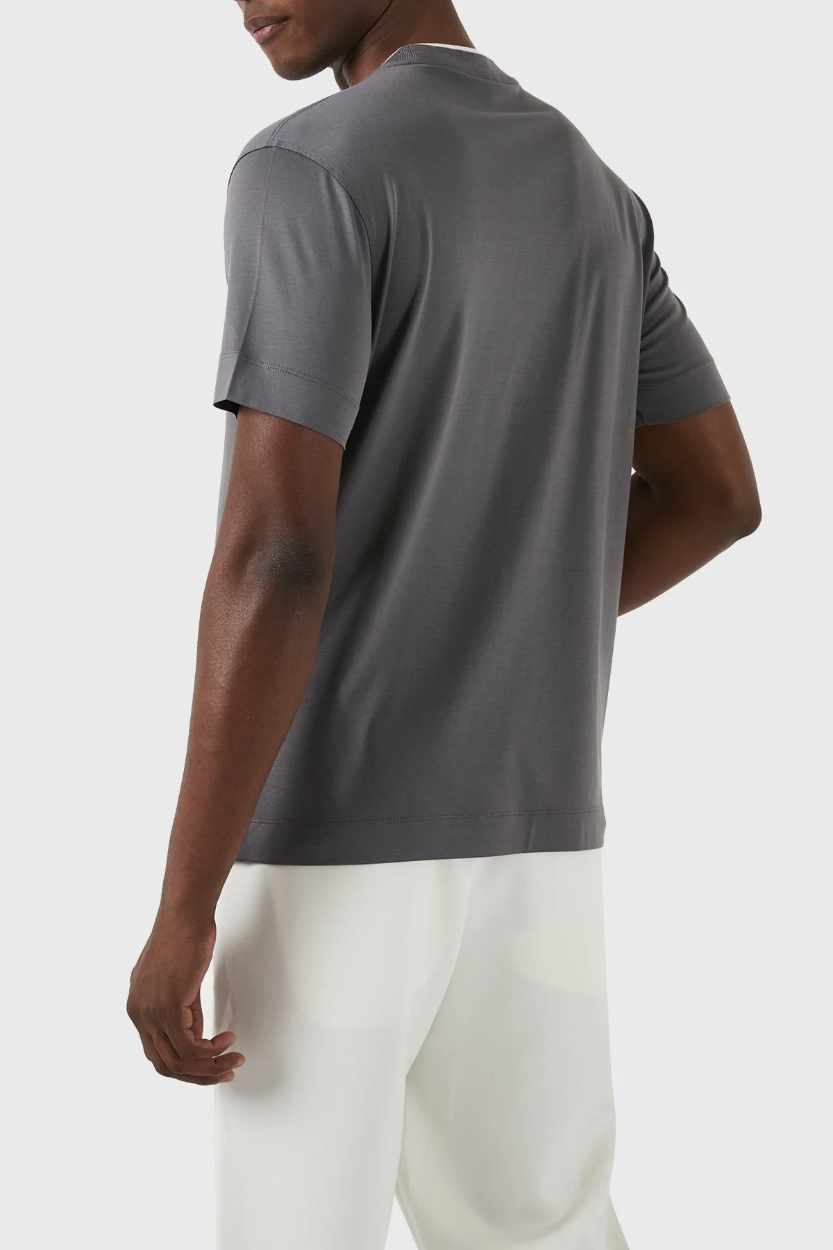 Emporio Armani Pamuklu Regular Fit Bisiklet Yaka Erkek T Shirt 3D1TD4 1JUVZ 06I1 GRİ - 2