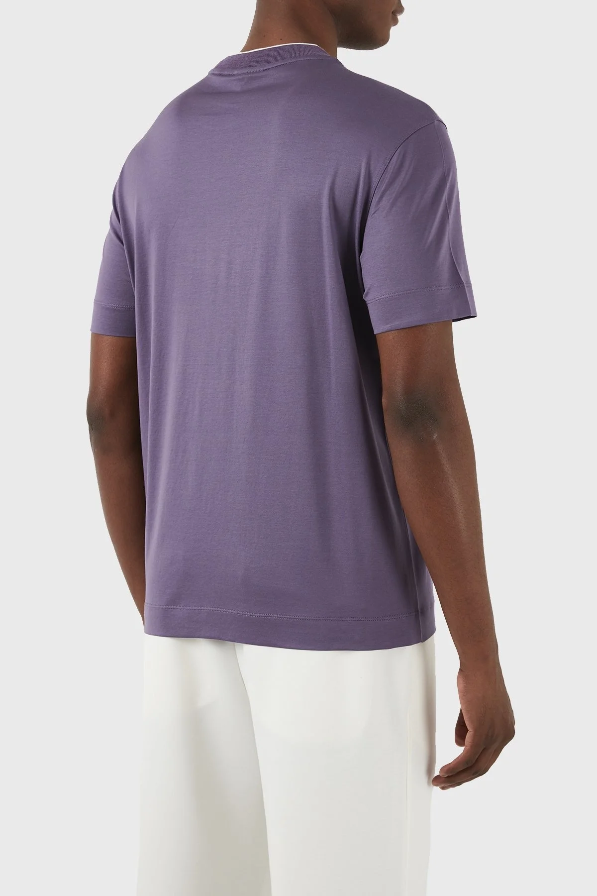 Emporio Armani Pamuklu Regular Fit Bisiklet Yaka Erkek T Shirt 3D1TD4 1JUVZ 08B2 MOR - 2