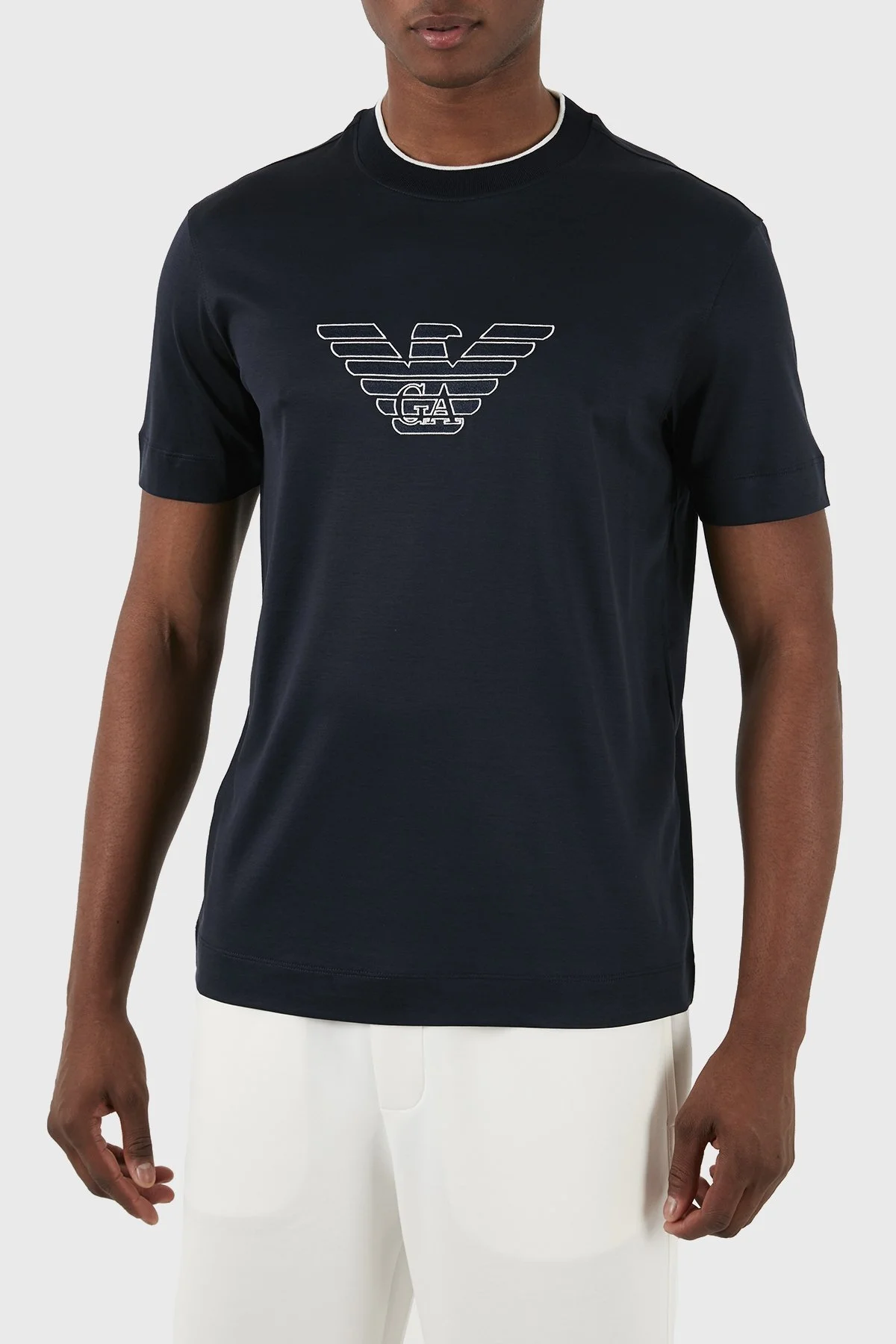 Emporio Armani Pamuklu Regular Fit Bisiklet Yaka Erkek T Shirt 3D1TD4 1JUVZ 09Q9 LACİVERT - 1