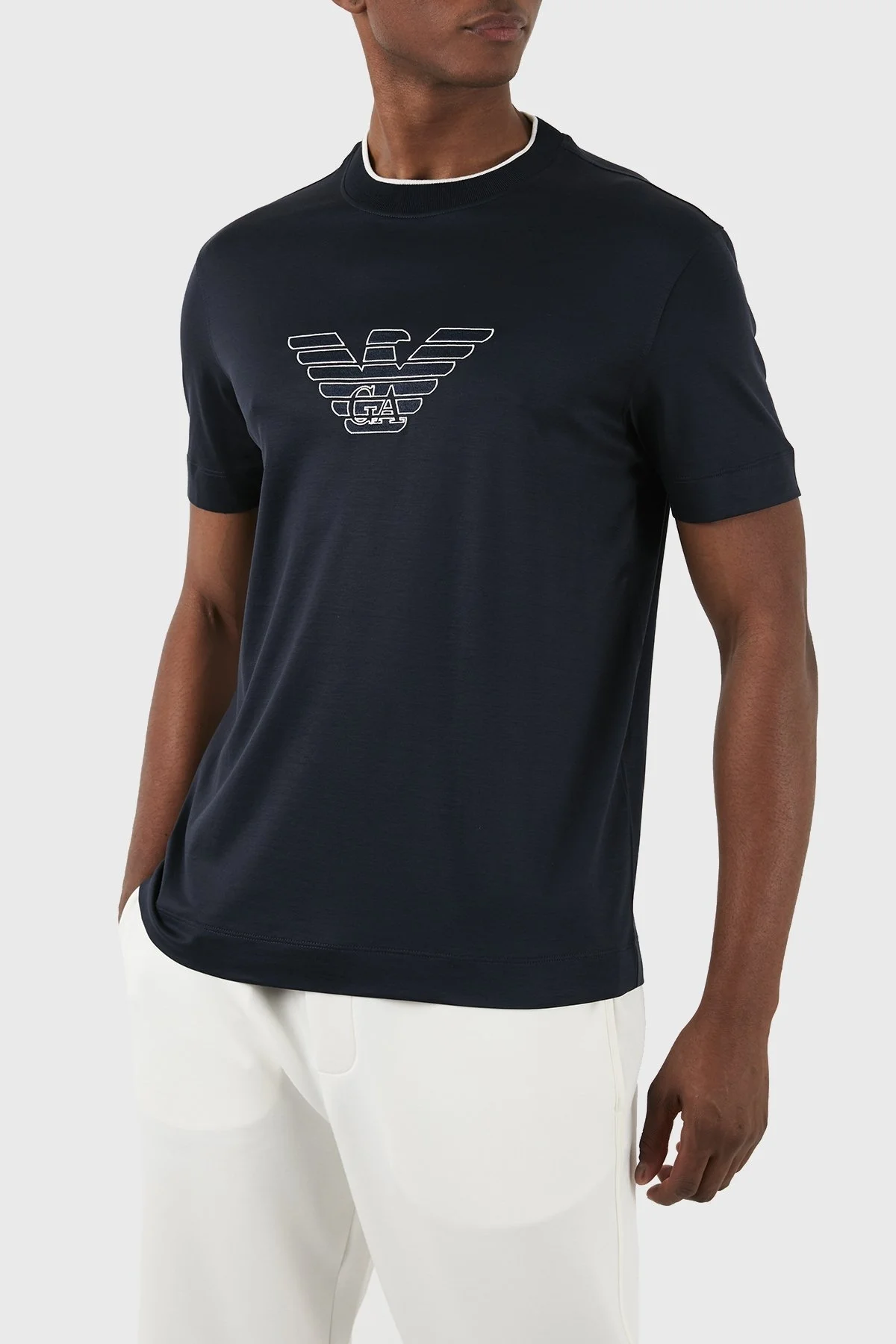 Emporio Armani Pamuklu Regular Fit Bisiklet Yaka Erkek T Shirt 3D1TD4 1JUVZ 09Q9 LACİVERT - 3