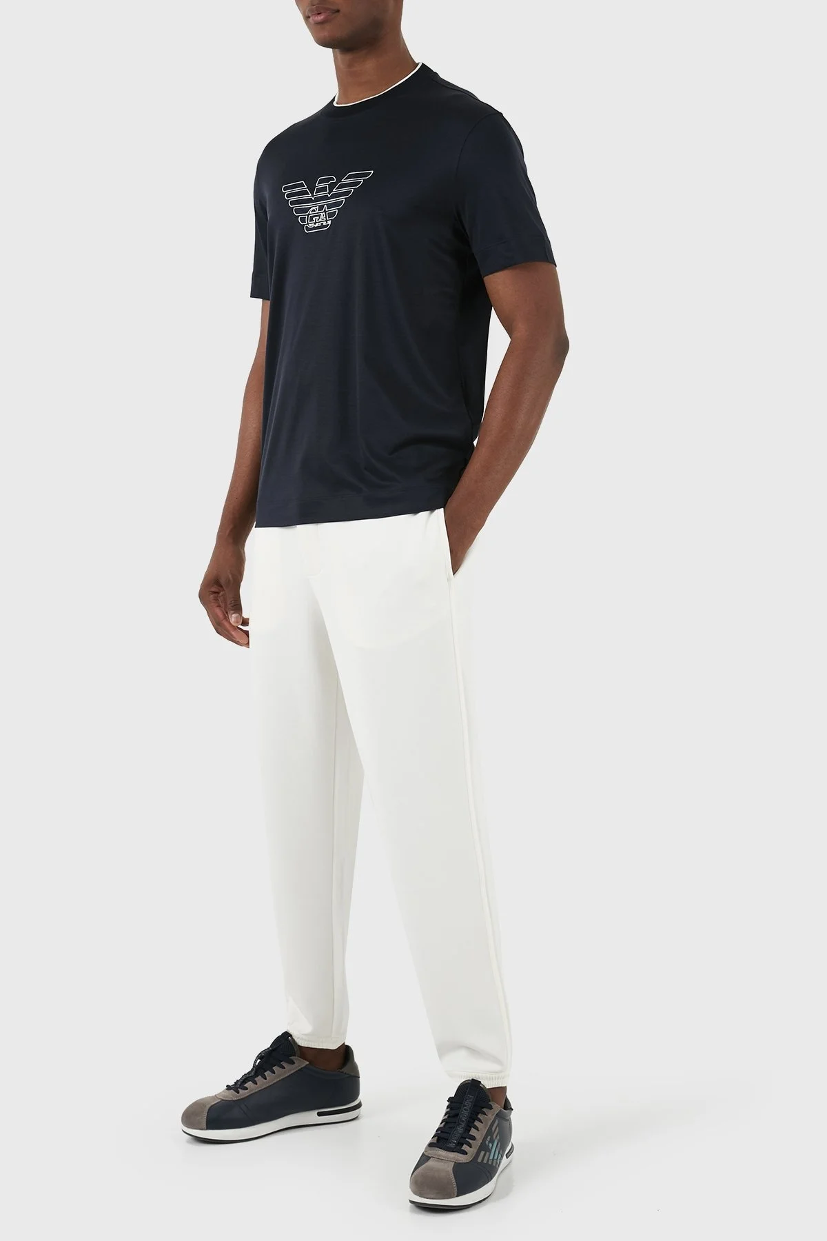 Emporio Armani Pamuklu Regular Fit Bisiklet Yaka Erkek T Shirt 3D1TD4 1JUVZ 09Q9 LACİVERT - 4