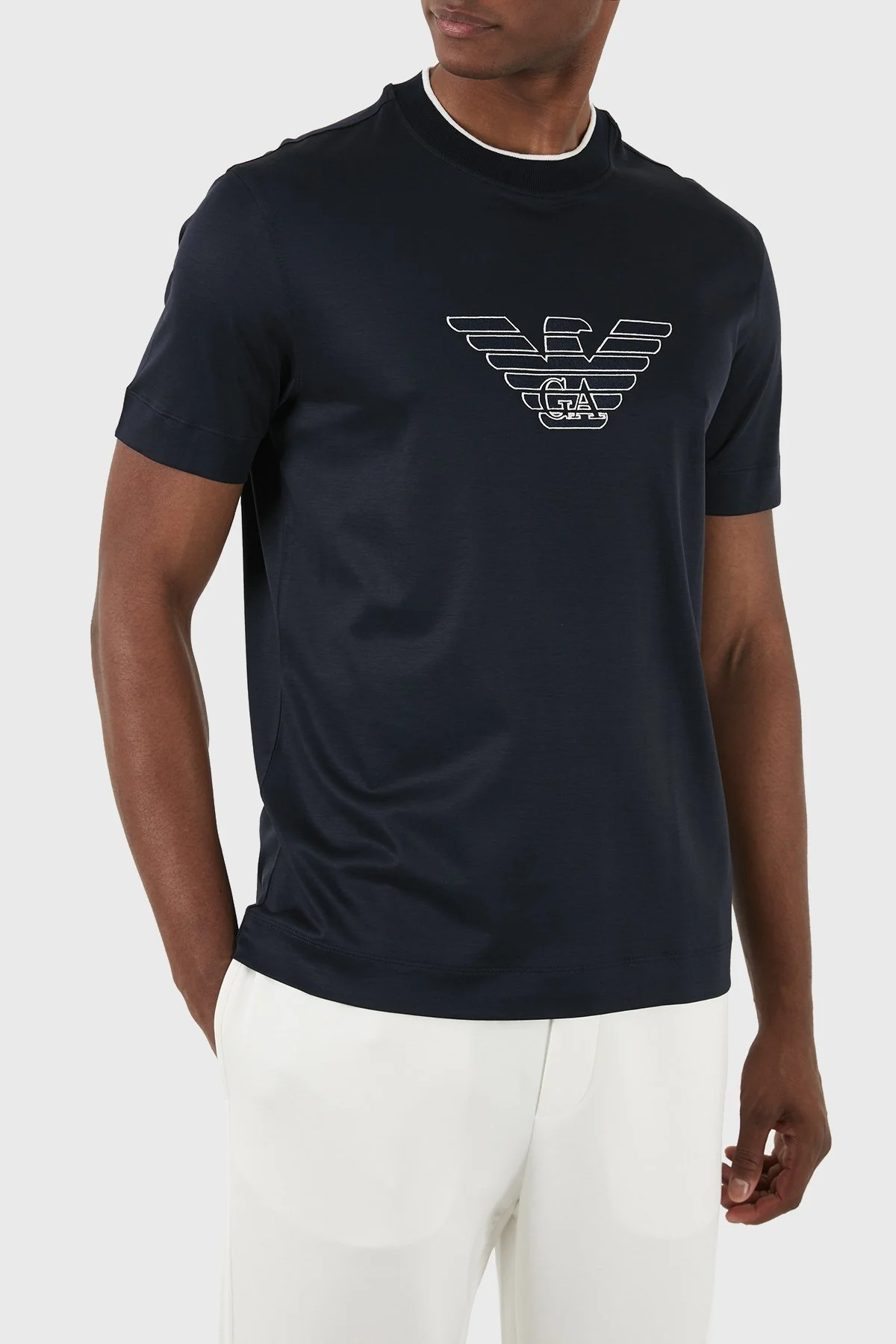 Emporio Armani Pamuklu Regular Fit Bisiklet Yaka Erkek T Shirt 3D1TD4 1JUVZ 09Q9 LACİVERT - 5