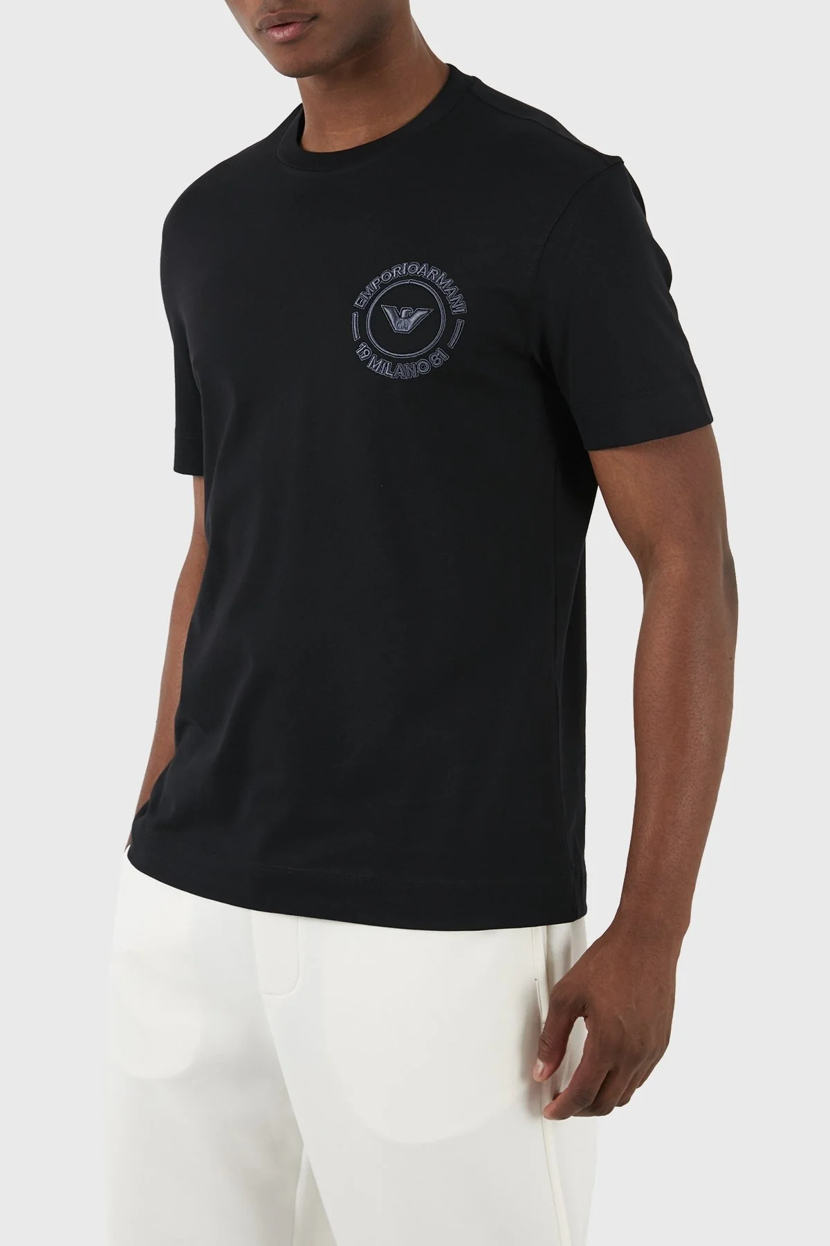 Emporio Armani Pamuklu Regular Fit Bisiklet Yaka Erkek T Shirt 3D1TG8 1JOCZ 0051 SİYAH - 2