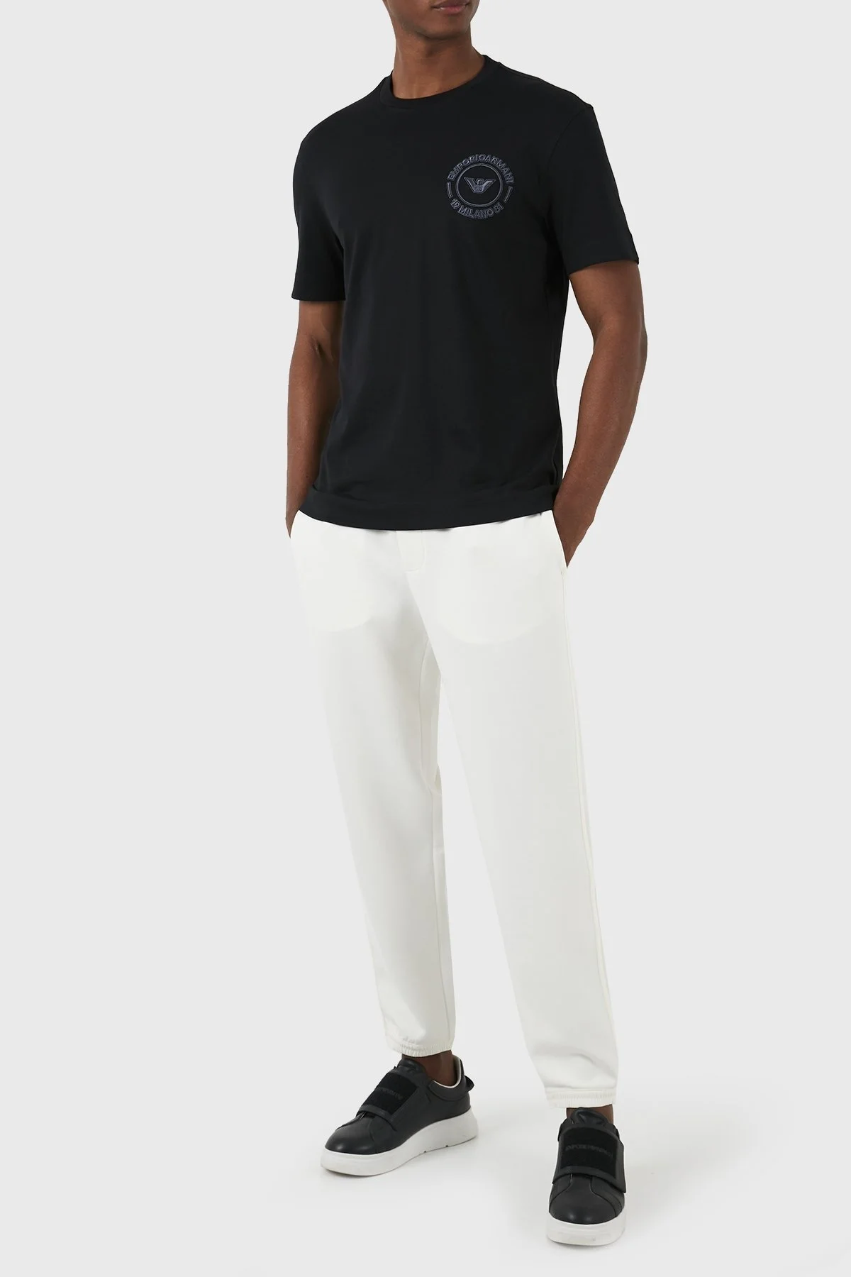 Emporio Armani Pamuklu Regular Fit Bisiklet Yaka Erkek T Shirt 3D1TG8 1JOCZ 0051 SİYAH - 4