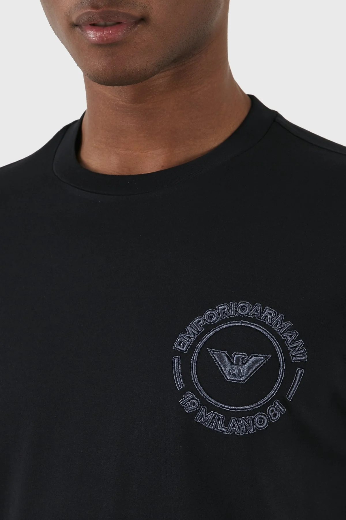 Emporio Armani Pamuklu Regular Fit Bisiklet Yaka Erkek T Shirt 3D1TG8 1JOCZ 0051 SİYAH - 6