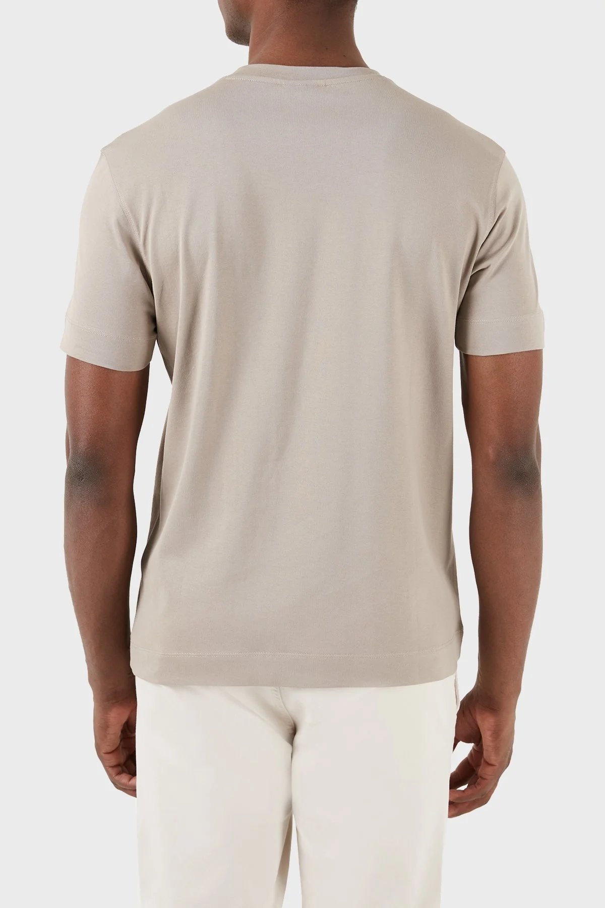 Emporio Armani Pamuklu Regular Fit Bisiklet Yaka Erkek T Shirt 3D1TG8 1JOCZ 06G9 BEJ - 3
