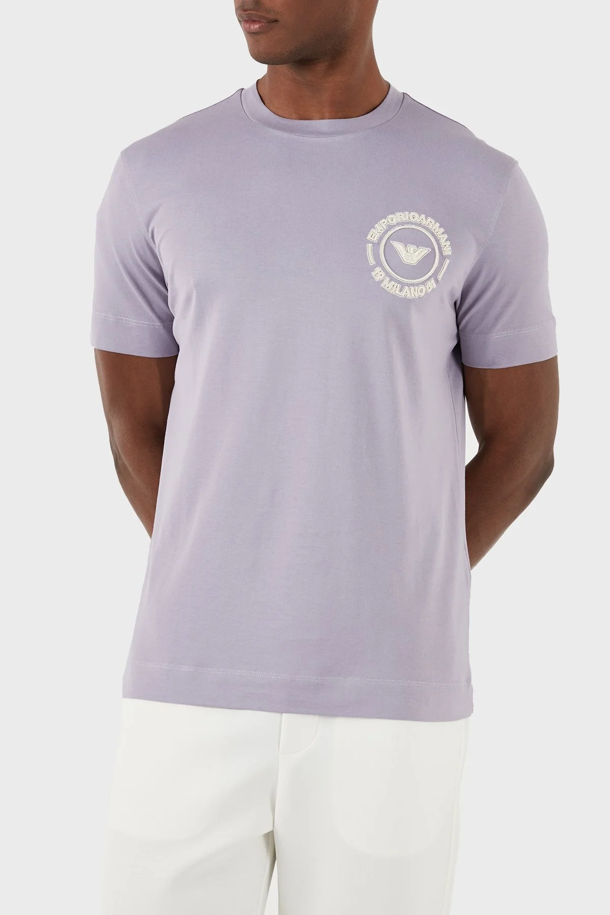 Emporio Armani Pamuklu Regular Fit Bisiklet Yaka Erkek T Shirt 3D1TG8 1JOCZ 08A9 LİLA - 14