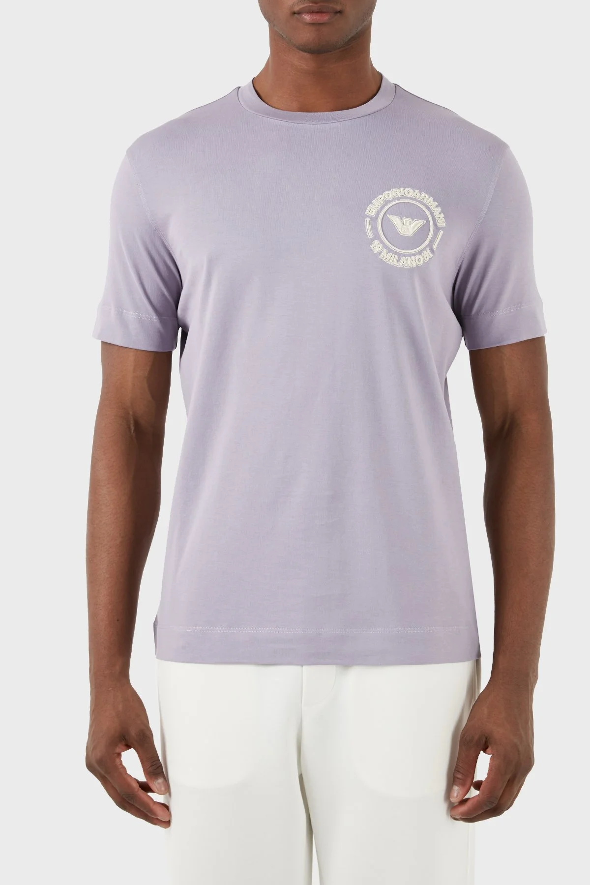 Emporio Armani Pamuklu Regular Fit Bisiklet Yaka Erkek T Shirt 3D1TG8 1JOCZ 08A9 LİLA - 1