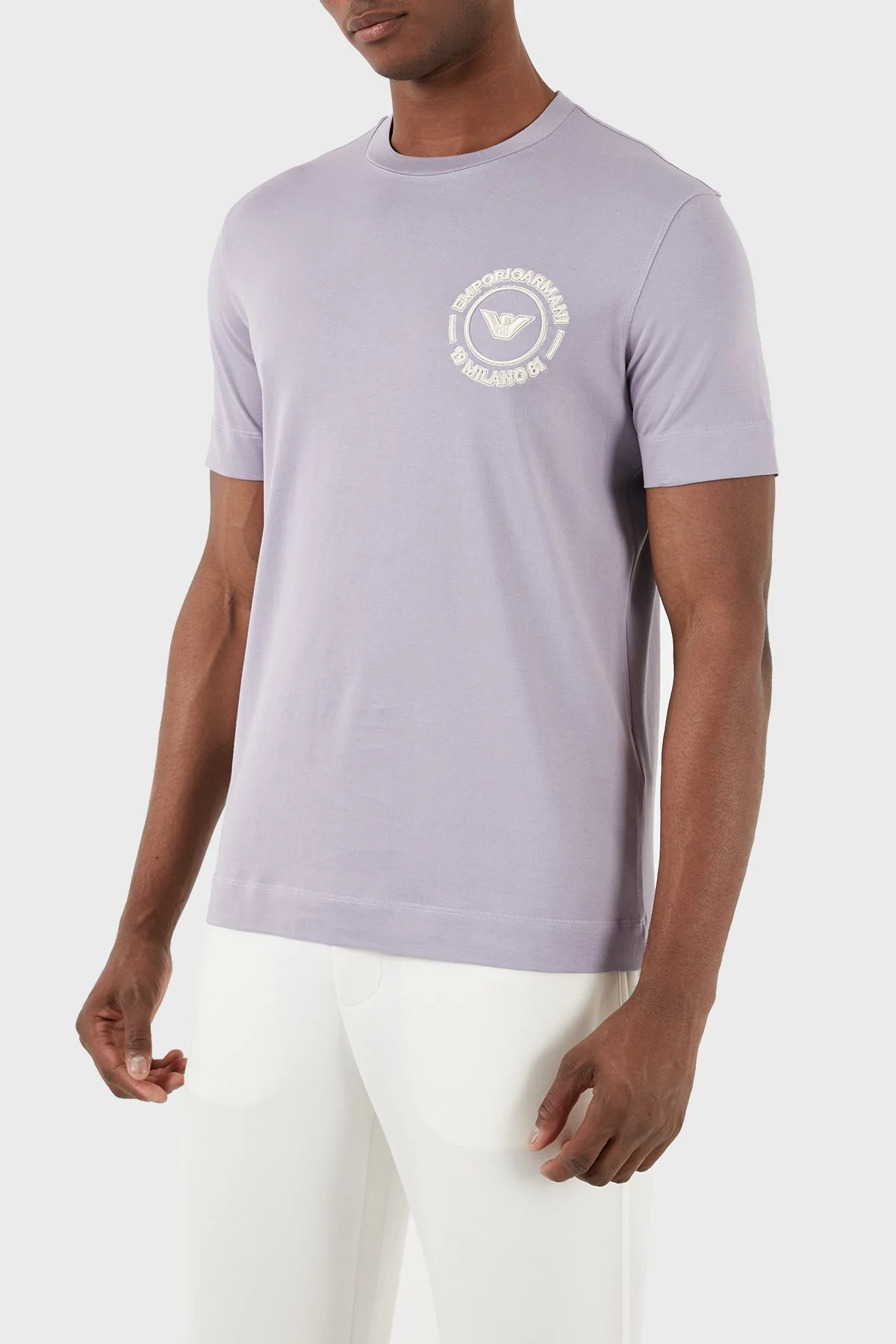 Emporio Armani Pamuklu Regular Fit Bisiklet Yaka Erkek T Shirt 3D1TG8 1JOCZ 08A9 LİLA - 6