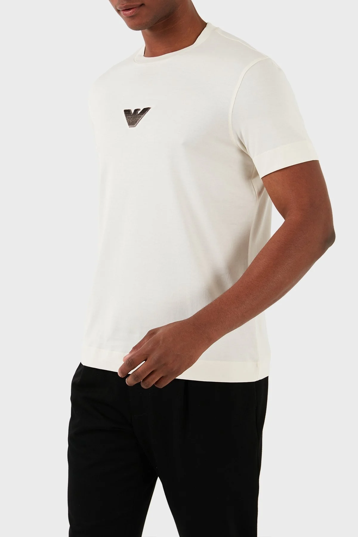 Emporio Armani Pamuklu Regular Fit Bisiklet Yaka Erkek T Shirt 3D1TH0 1JOCZ 0128 EKRU - 3