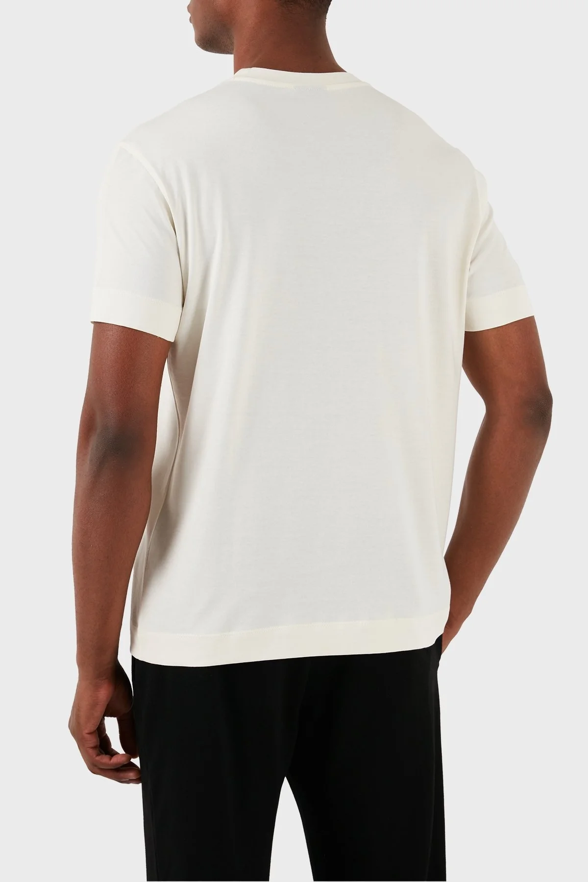 Emporio Armani Pamuklu Regular Fit Bisiklet Yaka Erkek T Shirt 3D1TH0 1JOCZ 0128 EKRU - 7
