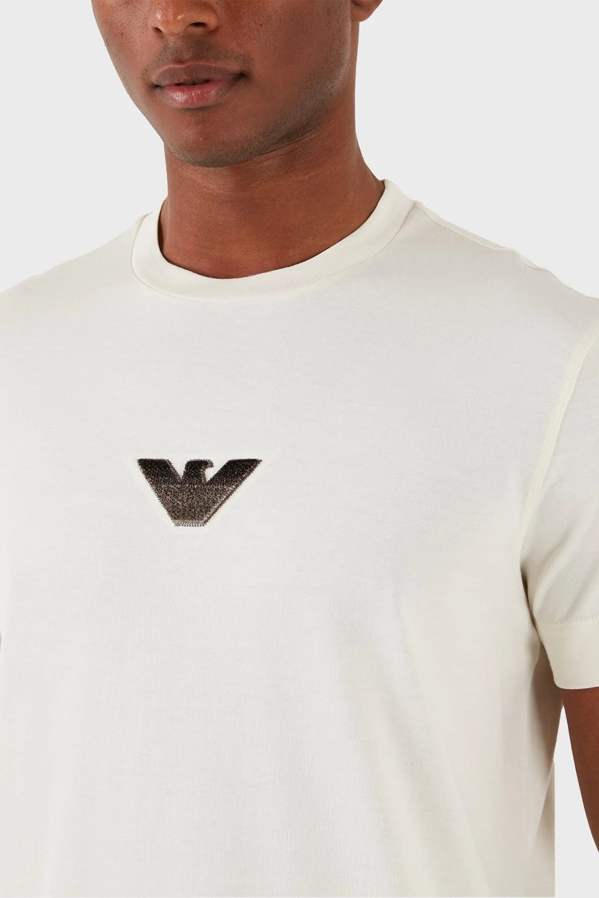 Emporio Armani Pamuklu Regular Fit Bisiklet Yaka Erkek T Shirt 3D1TH0 1JOCZ 0128 EKRU - 10
