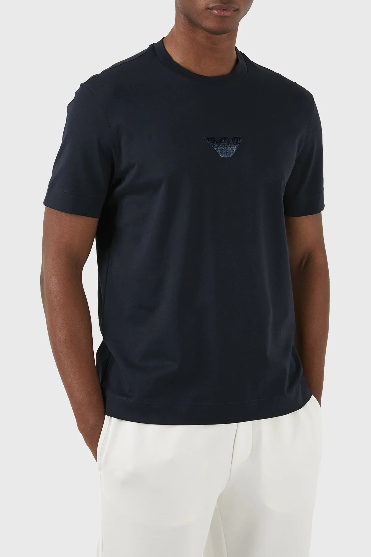 Emporio Armani Pamuklu Regular Fit Bisiklet Yaka Erkek T Shirt 3D1TH0 1JOCZ 0920 LACİVERT - 3