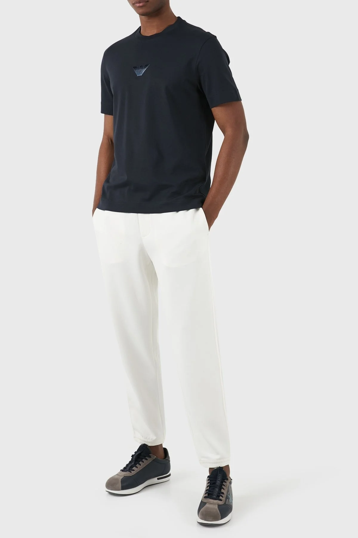 Emporio Armani Pamuklu Regular Fit Bisiklet Yaka Erkek T Shirt 3D1TH0 1JOCZ 0920 LACİVERT - 4