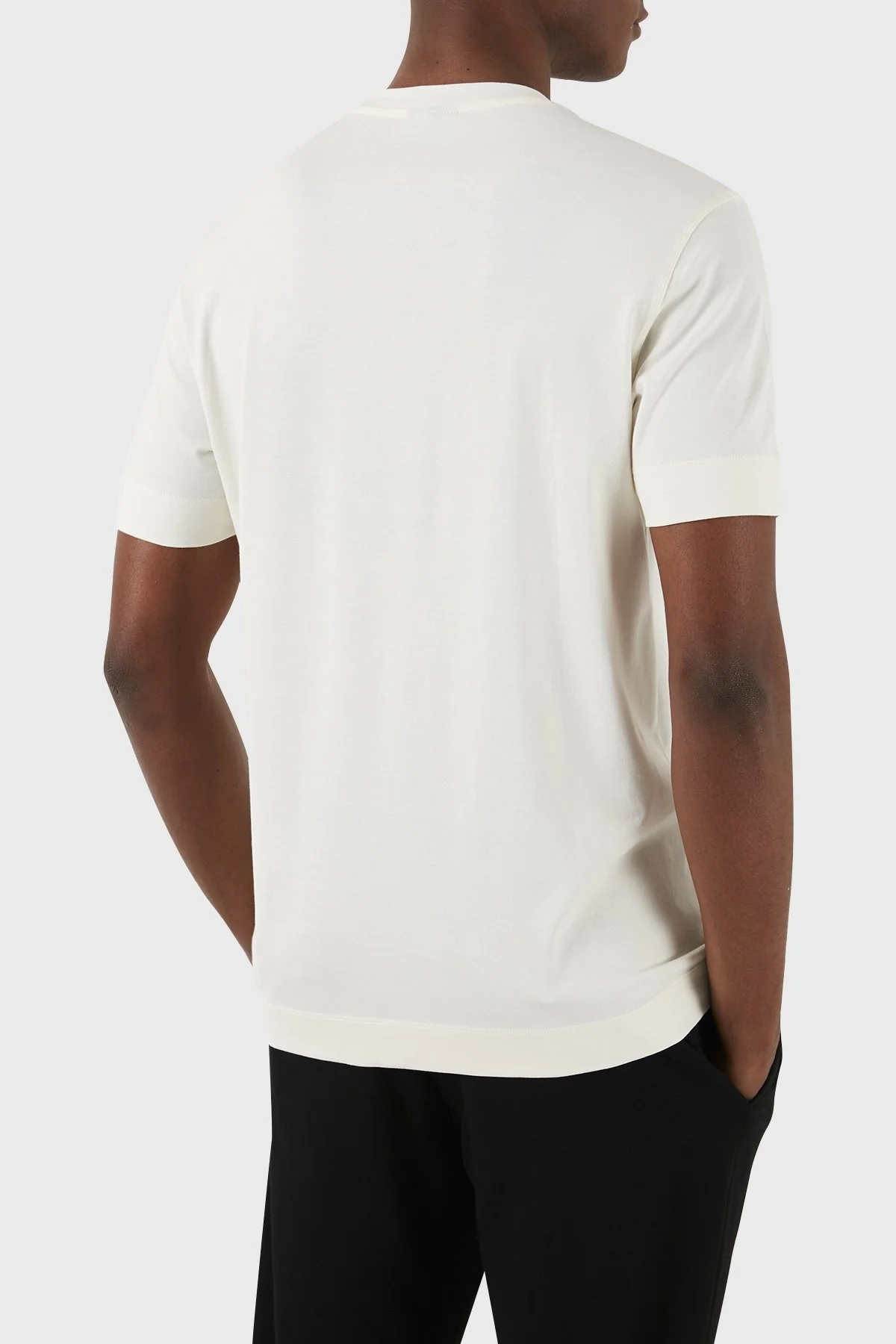 Emporio Armani Pamuklu Regular Fit Bisiklet Yaka Erkek T Shirt 3D1TH1 1JOCZ 0128 EKRU - 3